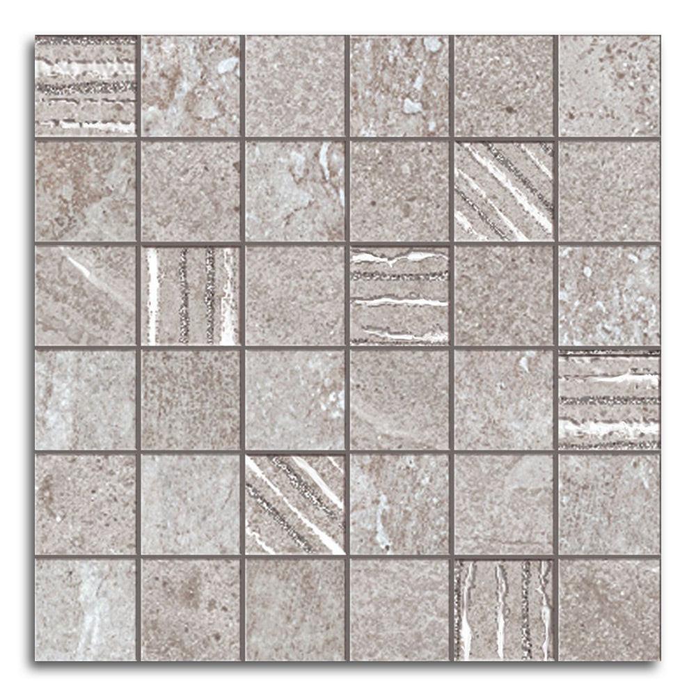 Solis Grey Matte Square Porcelain Mosaic Wall Tile Solis Grey Matte Square Porcelain Mosaic Wall Tile - American Tile Depot