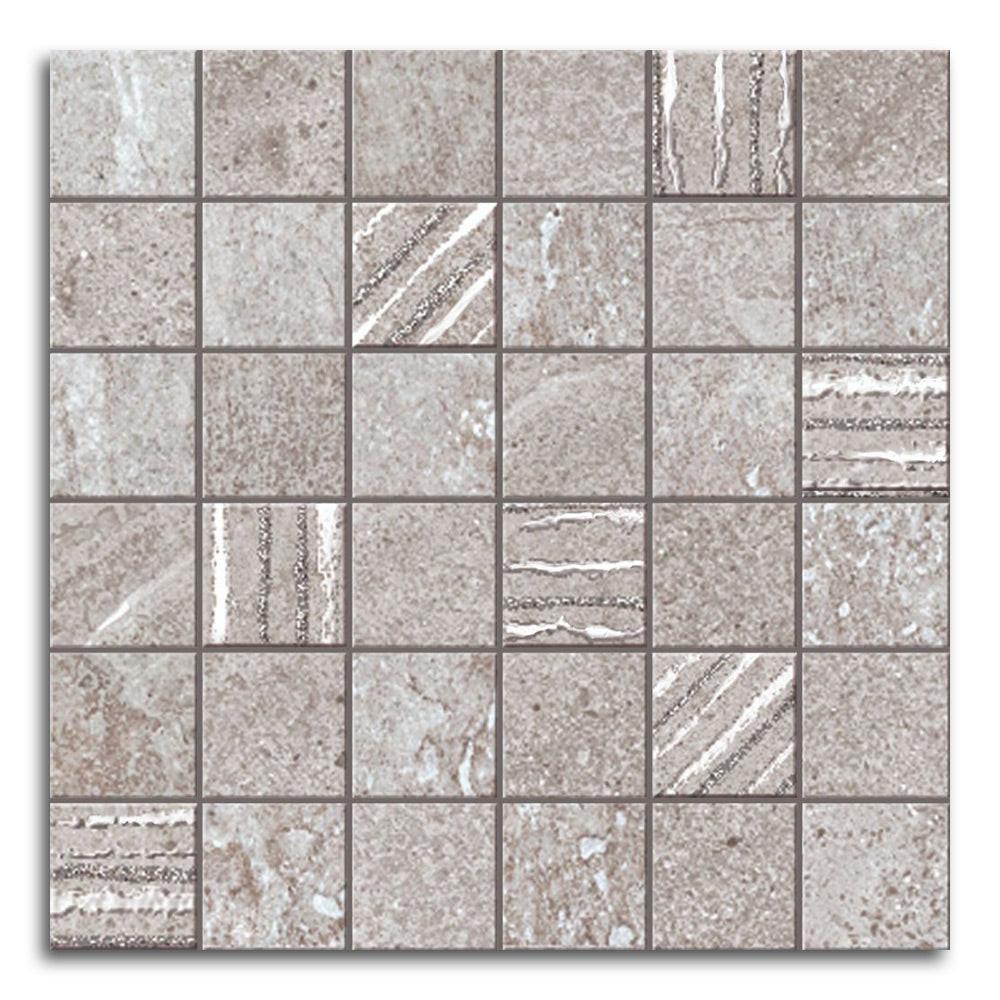 Solis Grey Matte Square Porcelain Mosaic Wall Tile Solis Grey Matte Square Porcelain Mosaic Wall Tile - American Tile Depot