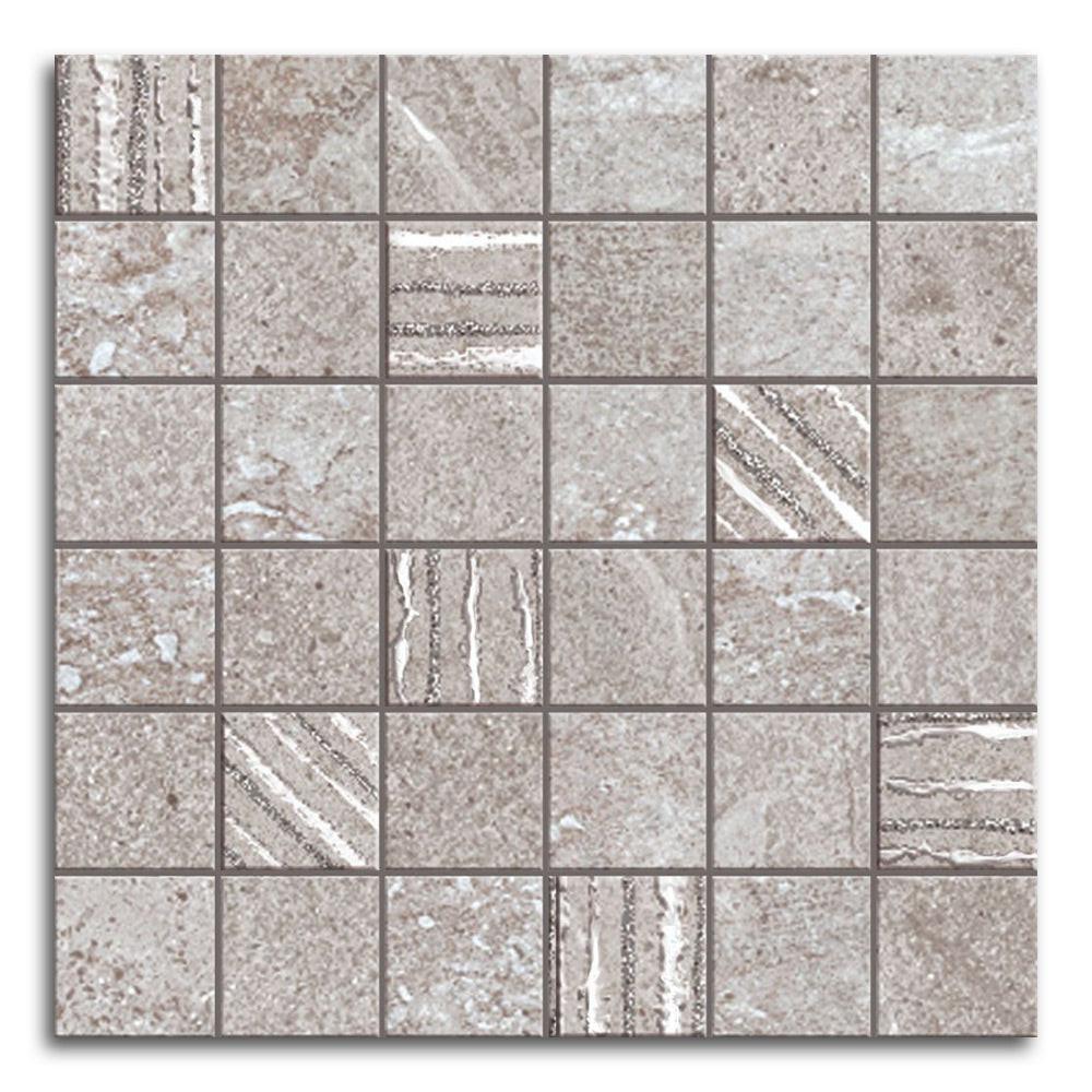 Solis Grey Matte Square Porcelain Mosaic Wall Tile Solis Grey Matte Square Porcelain Mosaic Wall Tile - American Tile Depot