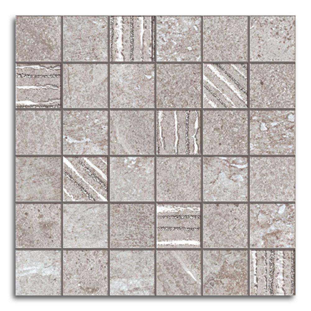 Solis Grey Matte Square Porcelain Mosaic Wall Tile Solis Grey Matte Square Porcelain Mosaic Wall Tile - American Tile Depot