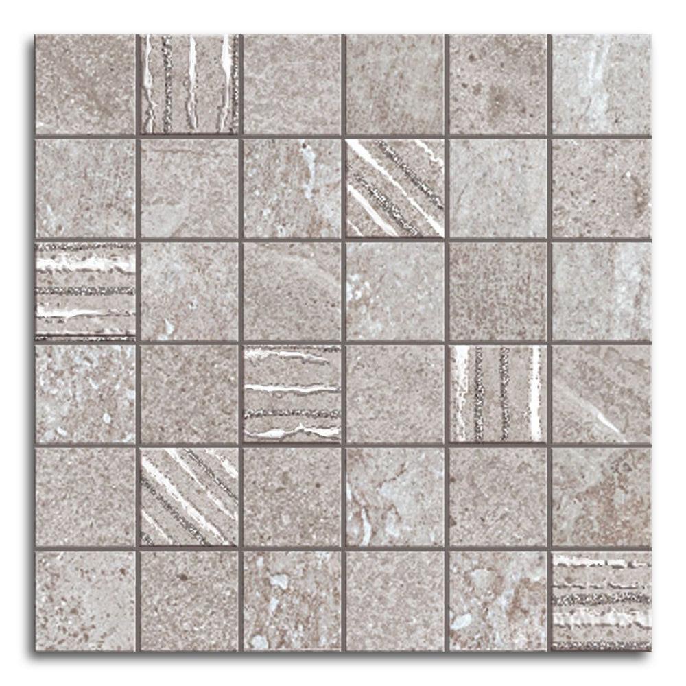Solis Grey Matte Square Porcelain Mosaic Wall Tile Solis Grey Matte Square Porcelain Mosaic Wall Tile - American Tile Depot