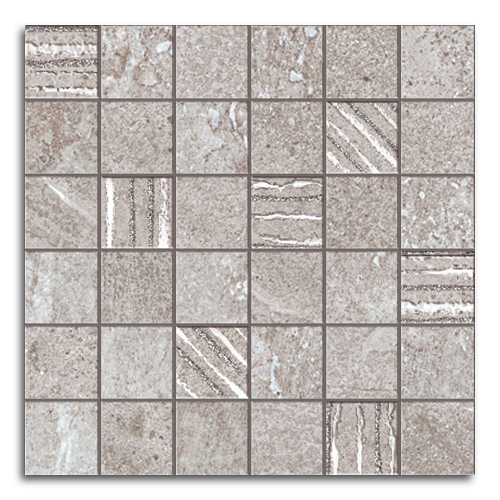 Solis Grey Square Porcelain Mosaic Wall Tile