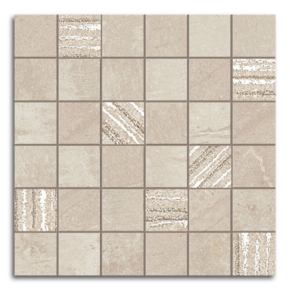 Solis Sand Square Porcelain Mosaic Wall Tile