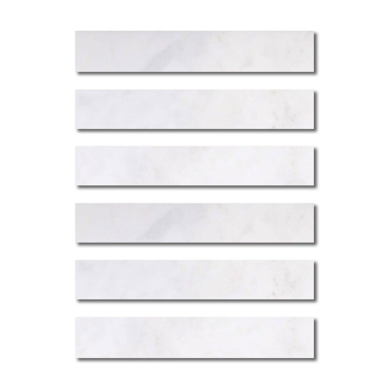 Special Cut | 2x12 Afyon White Marble Polished Tile Special Cut | 2x12 Afyon White Marble Polished Tile - American Tile Depot