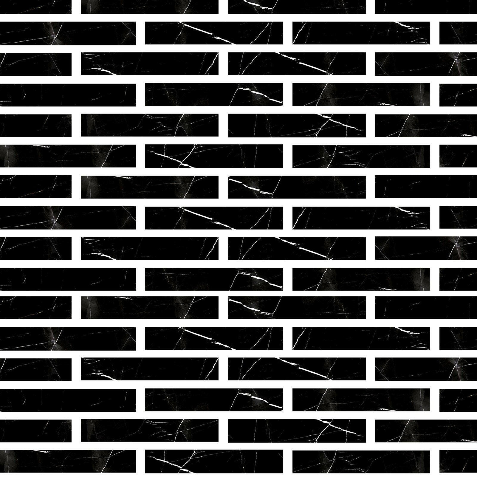 Special Cut | 2x12 Black Marquina Marble Honed Tile Special Cut | 2x12 Black Marquina Marble Honed Tile - American Tile Depot