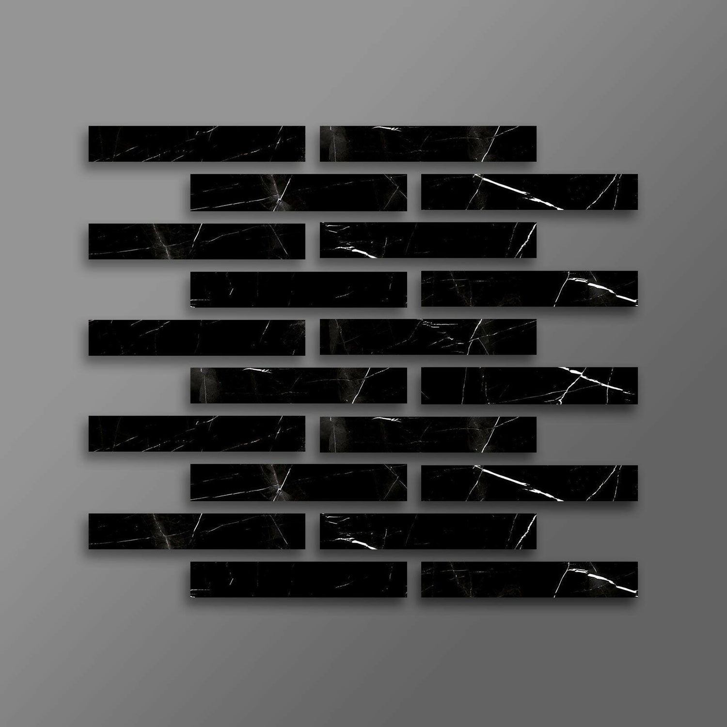 Special Cut | 2x12 Black Marquina Marble Polished Tile Special Cut | 2x12 Black Marquina Marble Polished Tile - American Tile Depot