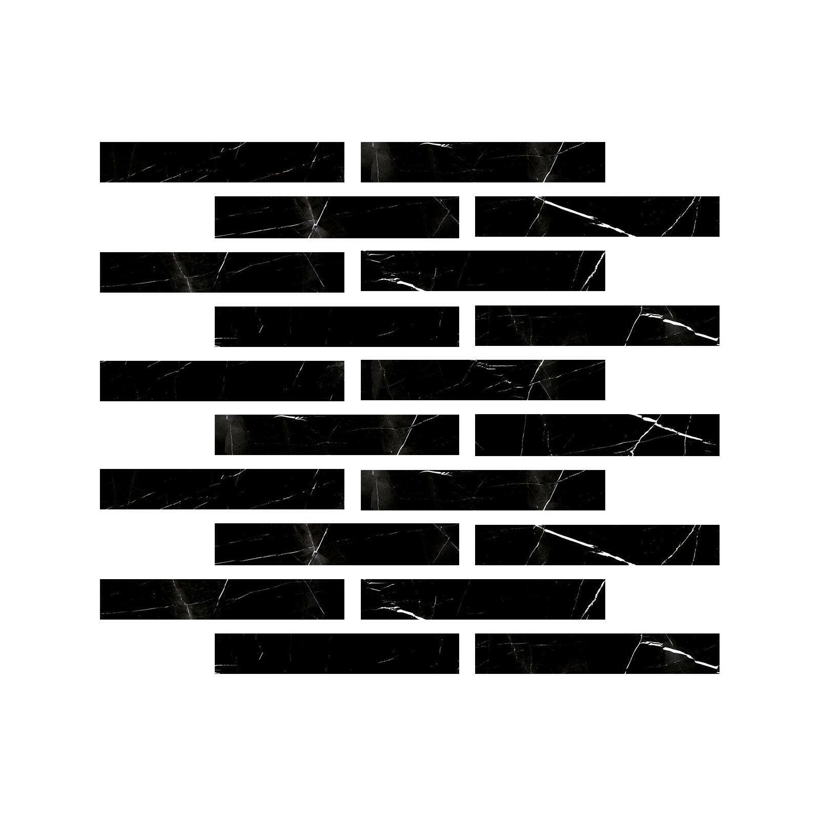 Special Cut | 2x12 Black Marquina Marble Polished Tile Special Cut | 2x12 Black Marquina Marble Polished Tile - American Tile Depot