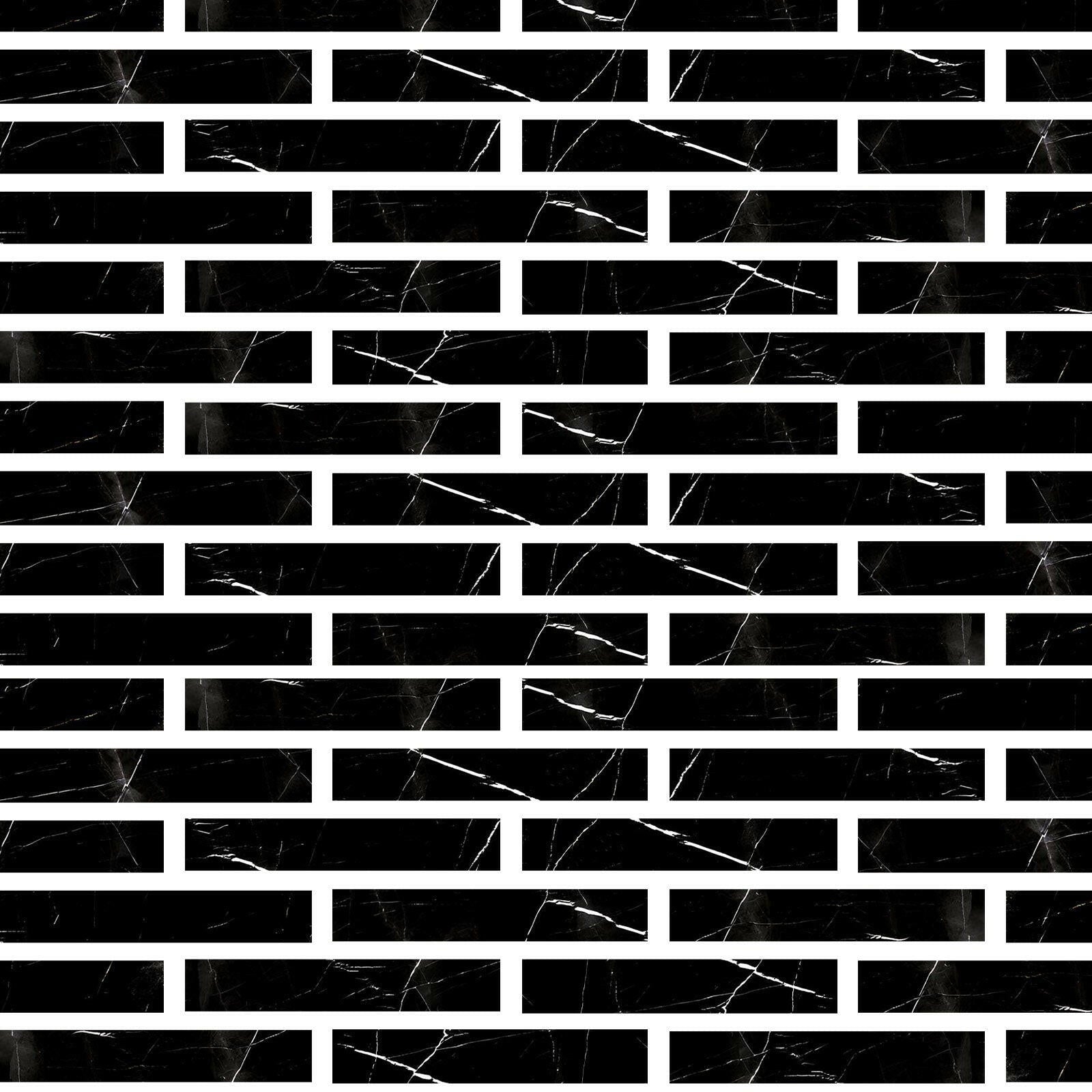 Special Cut | 2x12 Black Marquina Marble Polished Tile Special Cut | 2x12 Black Marquina Marble Polished Tile - American Tile Depot