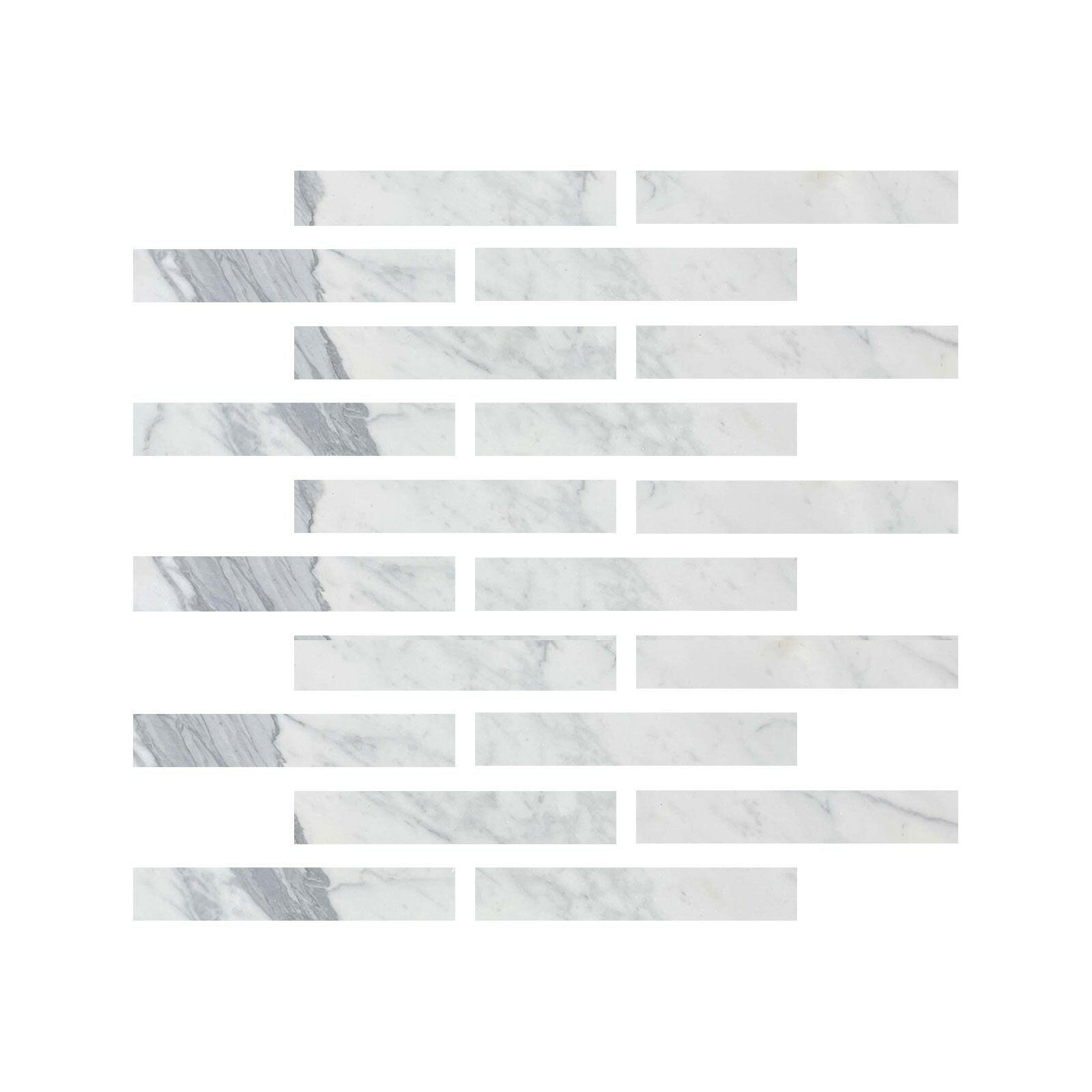 Special Cut | 2x12 Italian Statuary White Marble Honed Tile Special Cut | 2x12 Italian Statuary White Marble Honed Tile - American Tile Depot