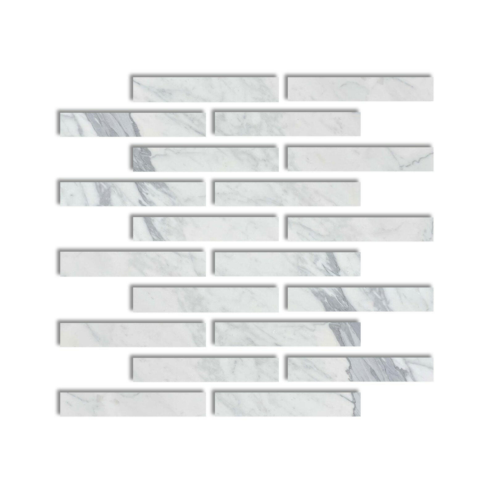 Special Cut | 2x12 Italian Statuary White Marble Honed Tile Special Cut | 2x12 Italian Statuary White Marble Honed Tile - American Tile Depot