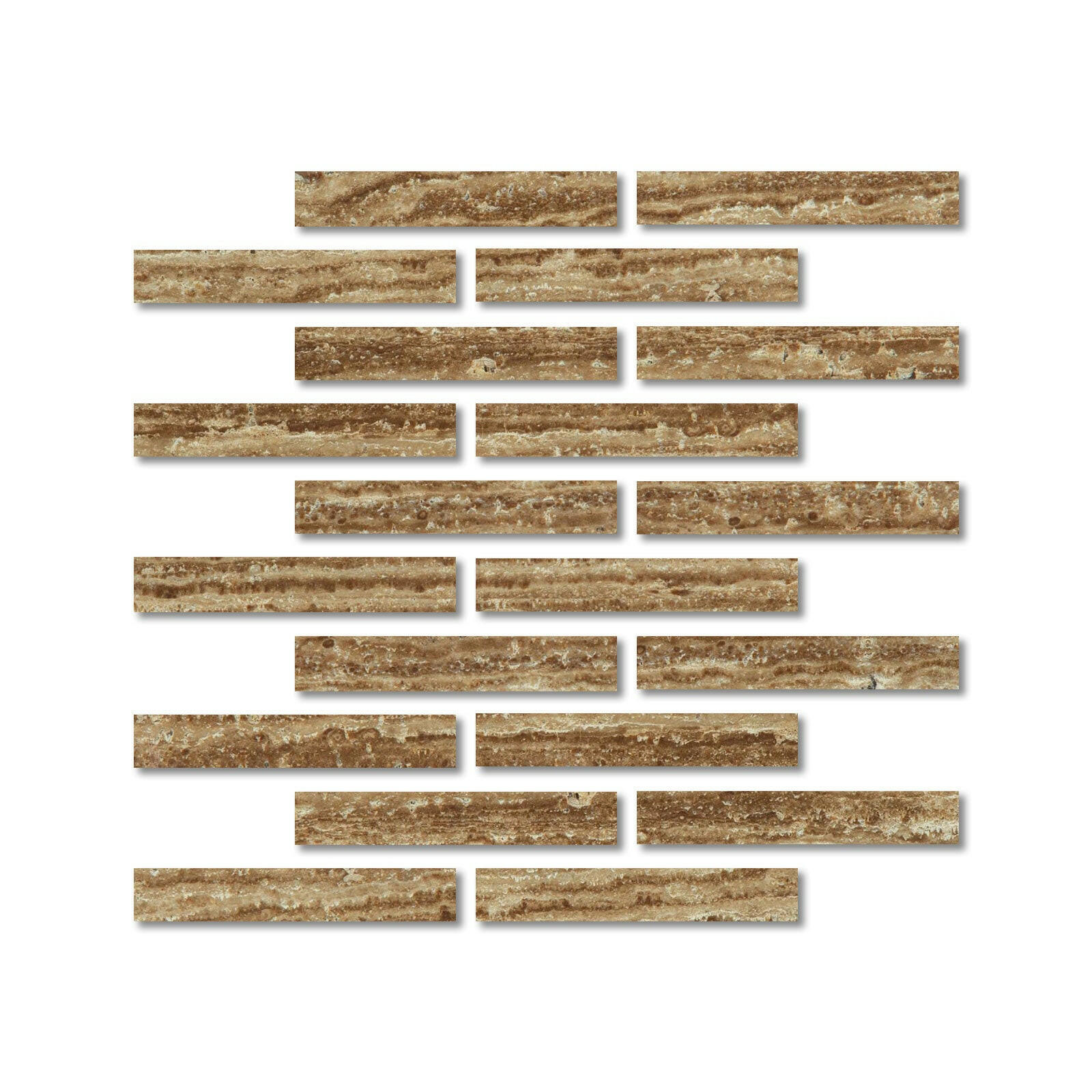 Special Cut | 2x12 Noce Exotic Travertine (Vein-Cut) Filled & Honed Tile Special Cut | 2x12 Noce Exotic Travertine (Vein-Cut) Filled & Honed Tile - American Tile Depot