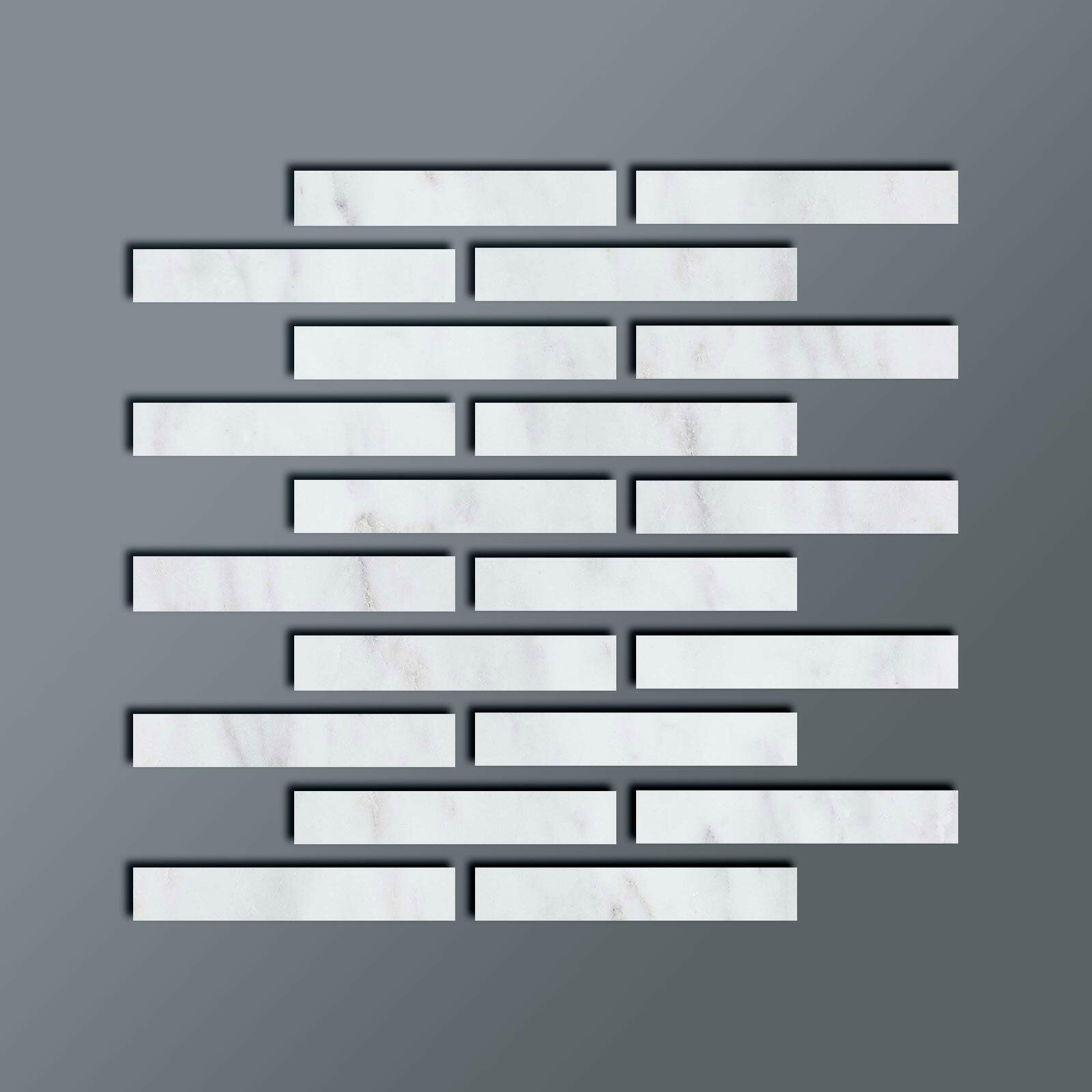 Special Cut | 2x12 Oriental White / Asian Statuary Marble Polished Tile Special Cut | 2x12 Oriental White / Asian Statuary Marble Polished Tile - American Tile Depot