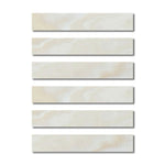 Special Cut | 2x12 Premium White Onyx CROSS-CUT Polished Tile - American Tile Depot
