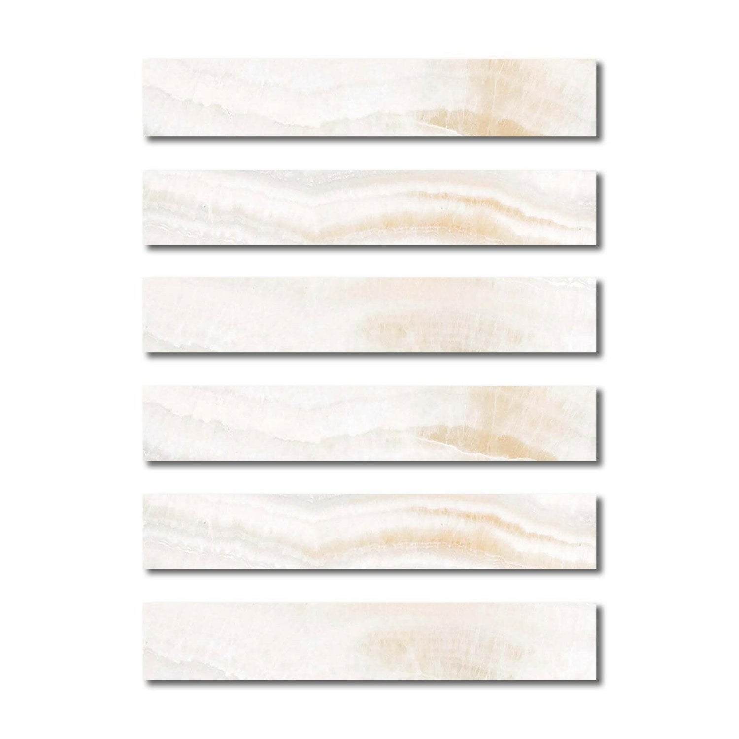 Special Cut | 2x12 Premium White Onyx VEIN-CUT Polished Tile Special Cut | 2x12 Premium White Onyx VEIN-CUT Polished Tile - American Tile Depot
