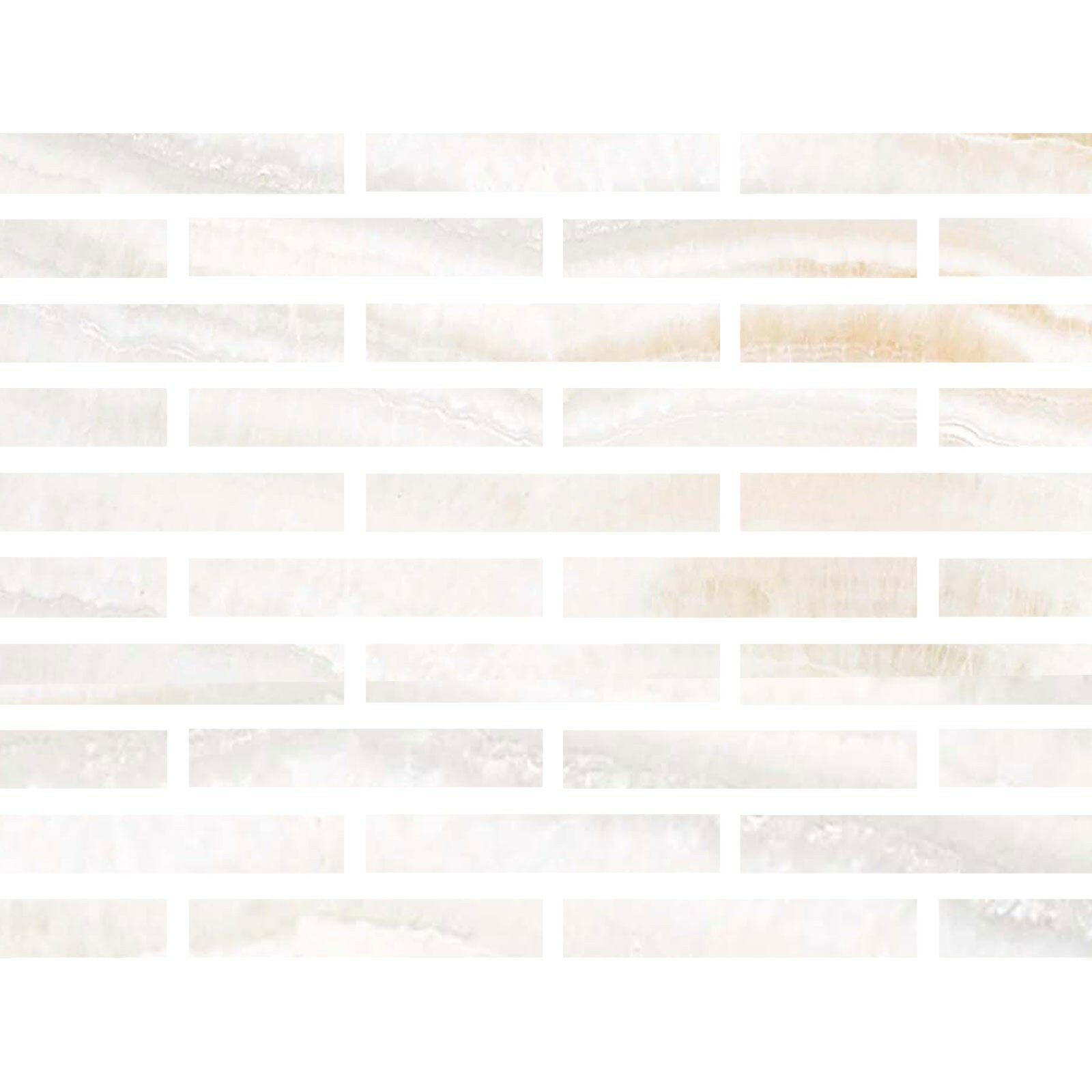 Special Cut | 2x12 Premium White Onyx VEIN-CUT Polished Tile - American Tile Depot