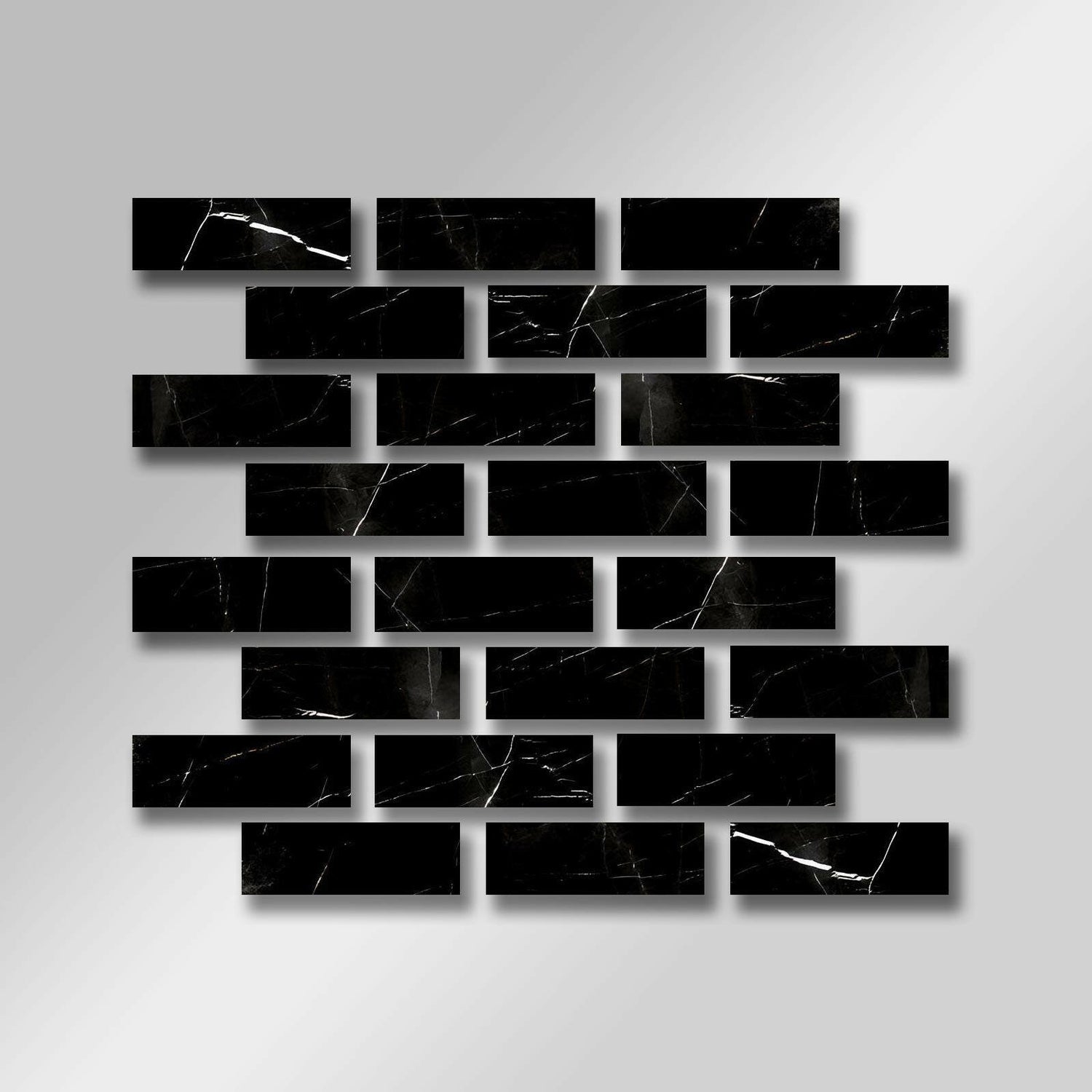 Special Cut | 2x6 Black Marquina Marble Polished Tile Special Cut | 2x6 Black Marquina Marble Polished Tile - American Tile Depot