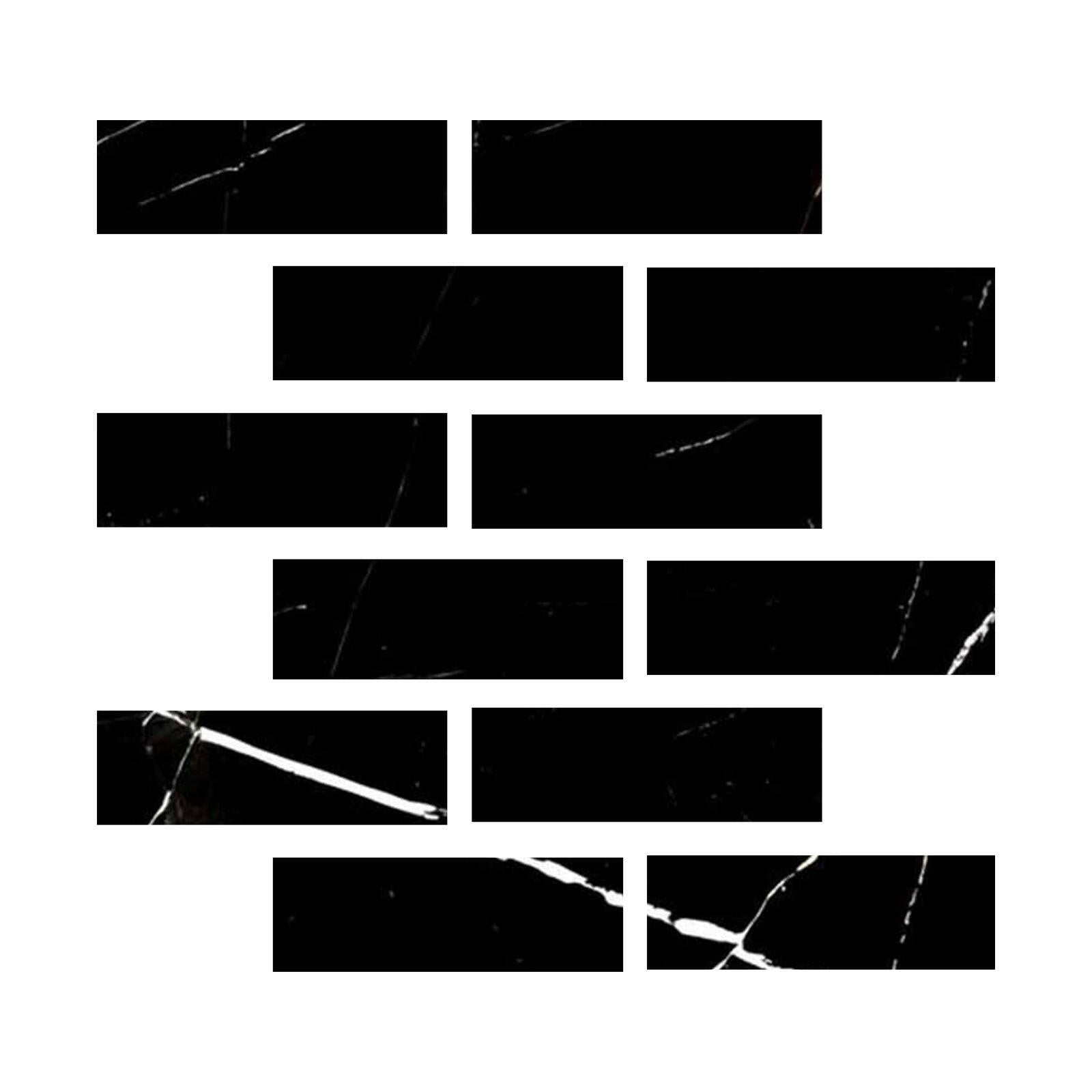 Special Cut | 2x6 Black Marquina Marble Polished Tile Special Cut | 2x6 Black Marquina Marble Polished Tile - American Tile Depot