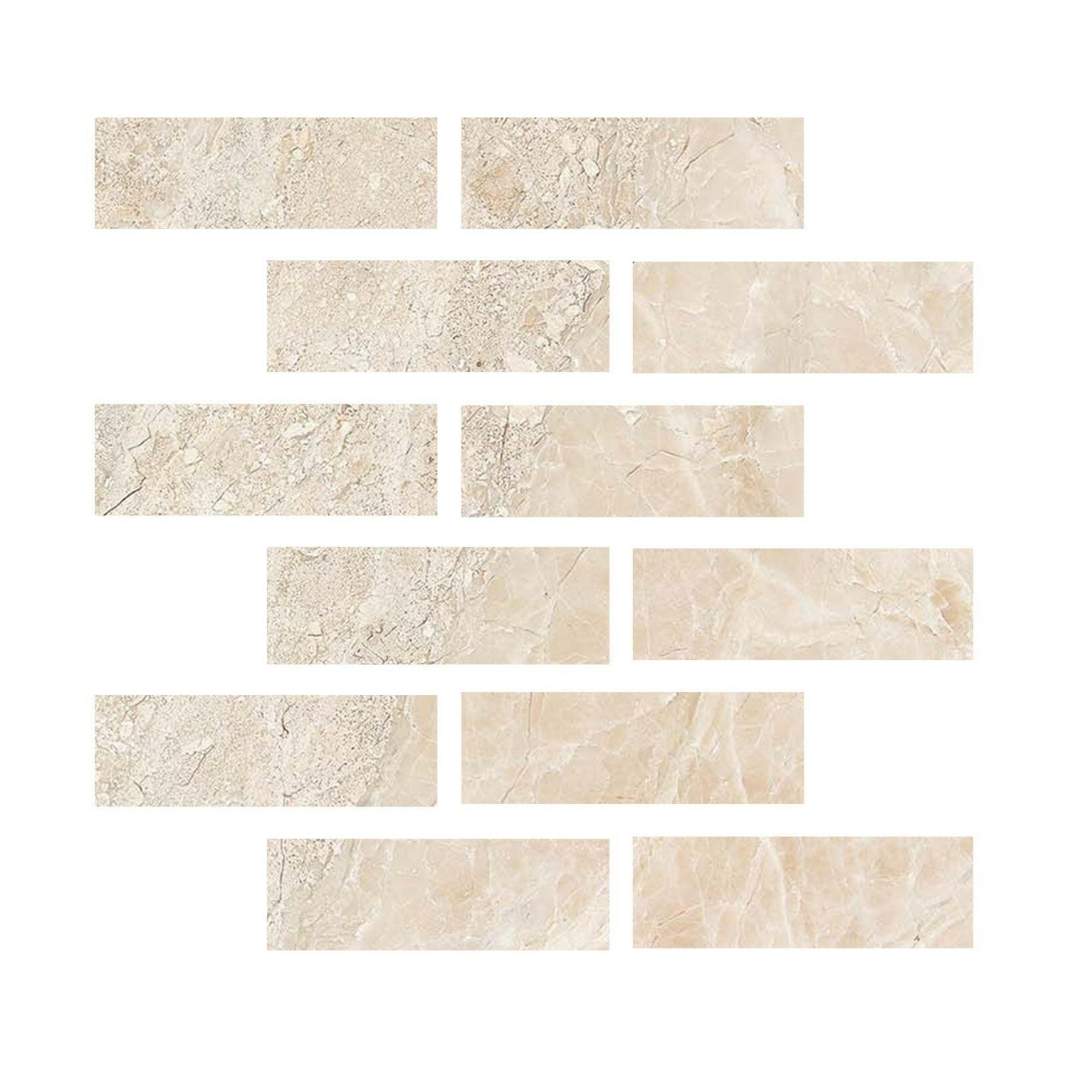 Special Cut | 2x6 Diano Royal (Queen Beige) Marble Polished Tile Special Cut | 2x6 Diano Royal (Queen Beige) Marble Polished Tile - American Tile Depot