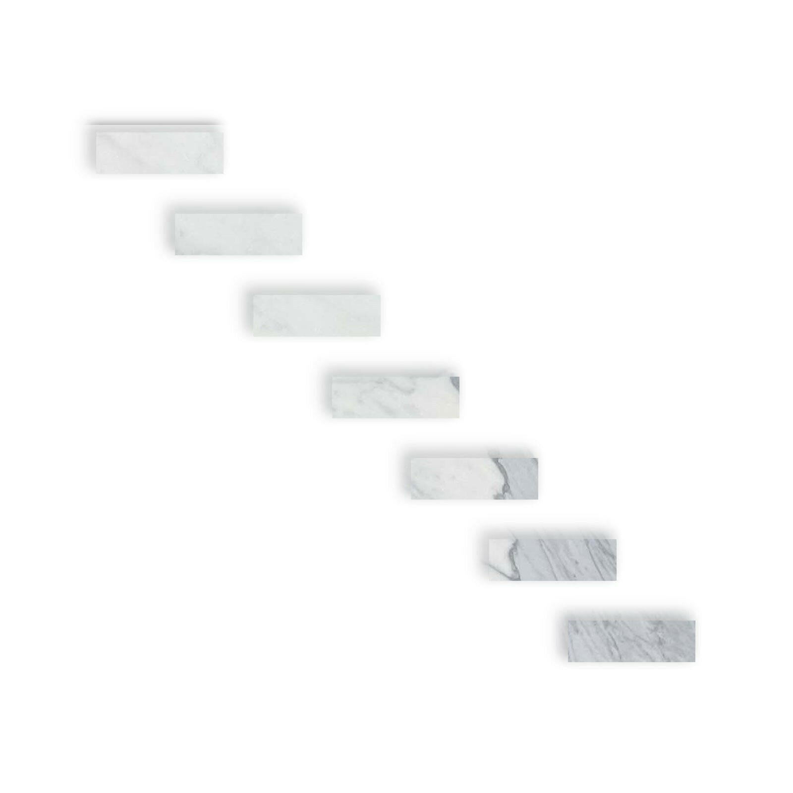 Special Cut | 2x6 Italian Statuary White Marble Polished Tile Special Cut | 2x6 Italian Statuary White Marble Polished Tile - American Tile Depot
