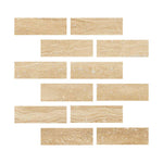 Special Cut | 2x6 Ivory Travertine Vein Cut Filled & Polished Tile Special Cut | 2x6 Ivory Travertine Vein Cut Filled & Polished Tile - American Tile Depot