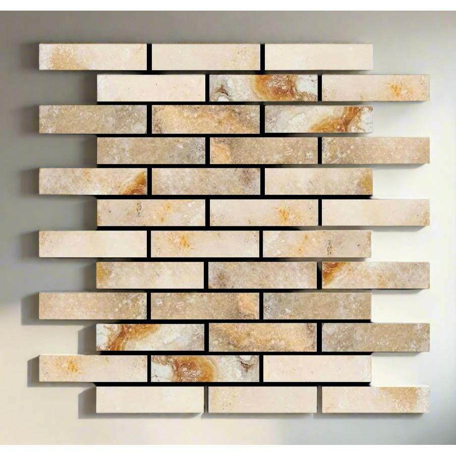Special Cut | 2x8 Antico Onyx Travertine Filled & Honed Tile Special Cut | 2x8 Antico Onyx Travertine Filled & Honed Tile - American Tile Depot