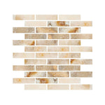 Special Cut | 2x8 Antico Onyx Travertine Filled & Honed Tile Special Cut | 2x8 Antico Onyx Travertine Filled & Honed Tile - American Tile Depot