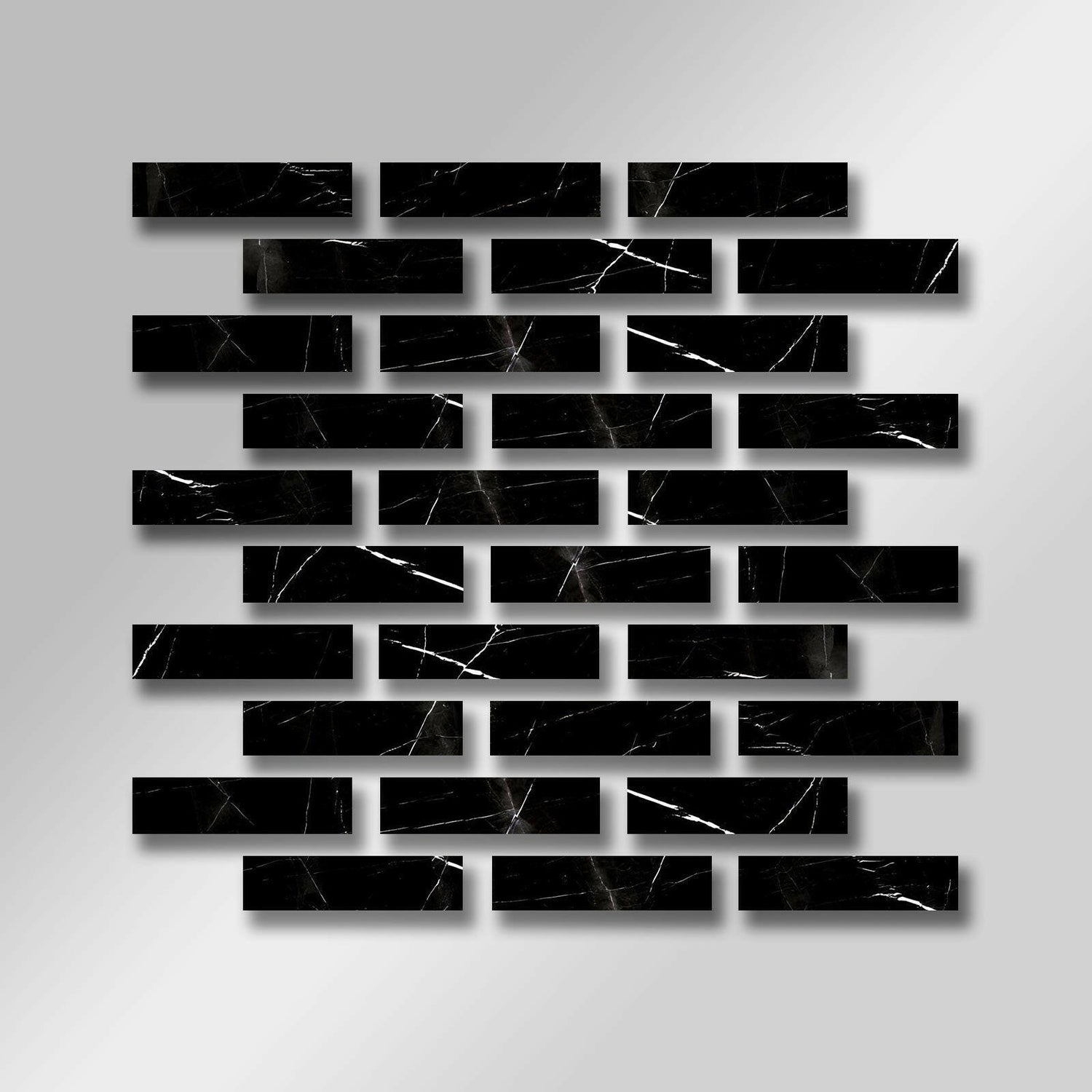 Special Cut | 2x8 Black Marquina Marble Polished Tile Special Cut | 2x8 Black Marquina Marble Polished Tile - American Tile Depot