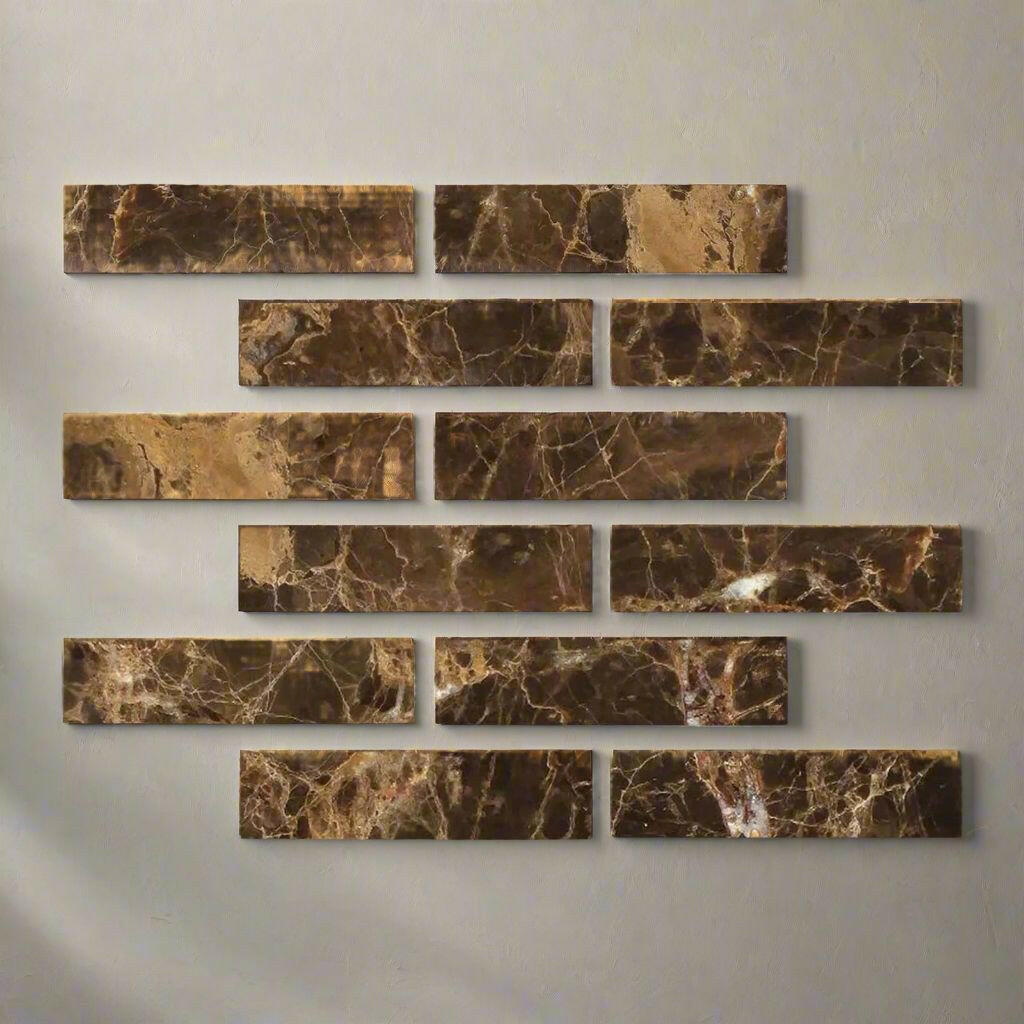 Special Cut | 2x8 Emperador Dark Marble Polished Tile Special Cut | 2x8 Emperador Dark Marble Polished Tile - American Tile Depot