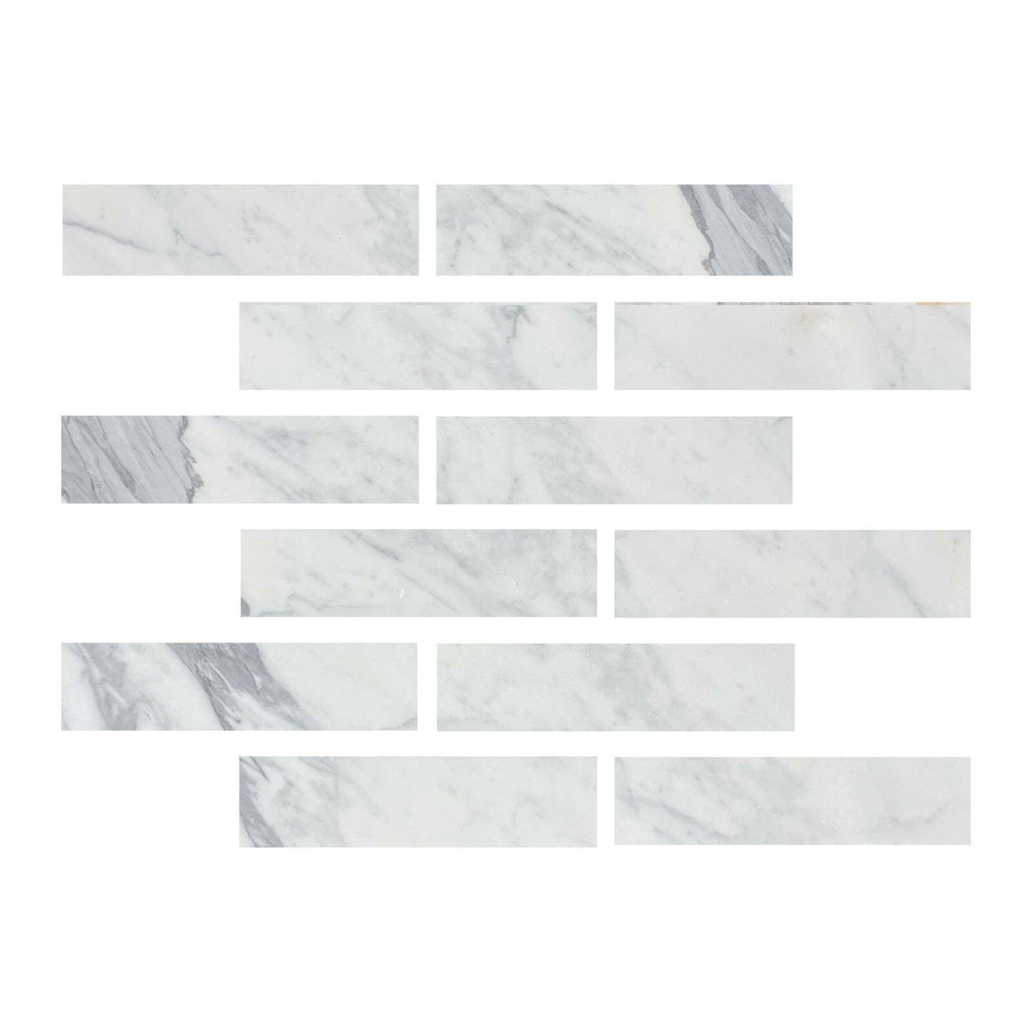 Special Cut | 2x8 Italian Statuary White Marble Polished Tile Special Cut | 2x8 Italian Statuary White Marble Polished Tile - American Tile Depot