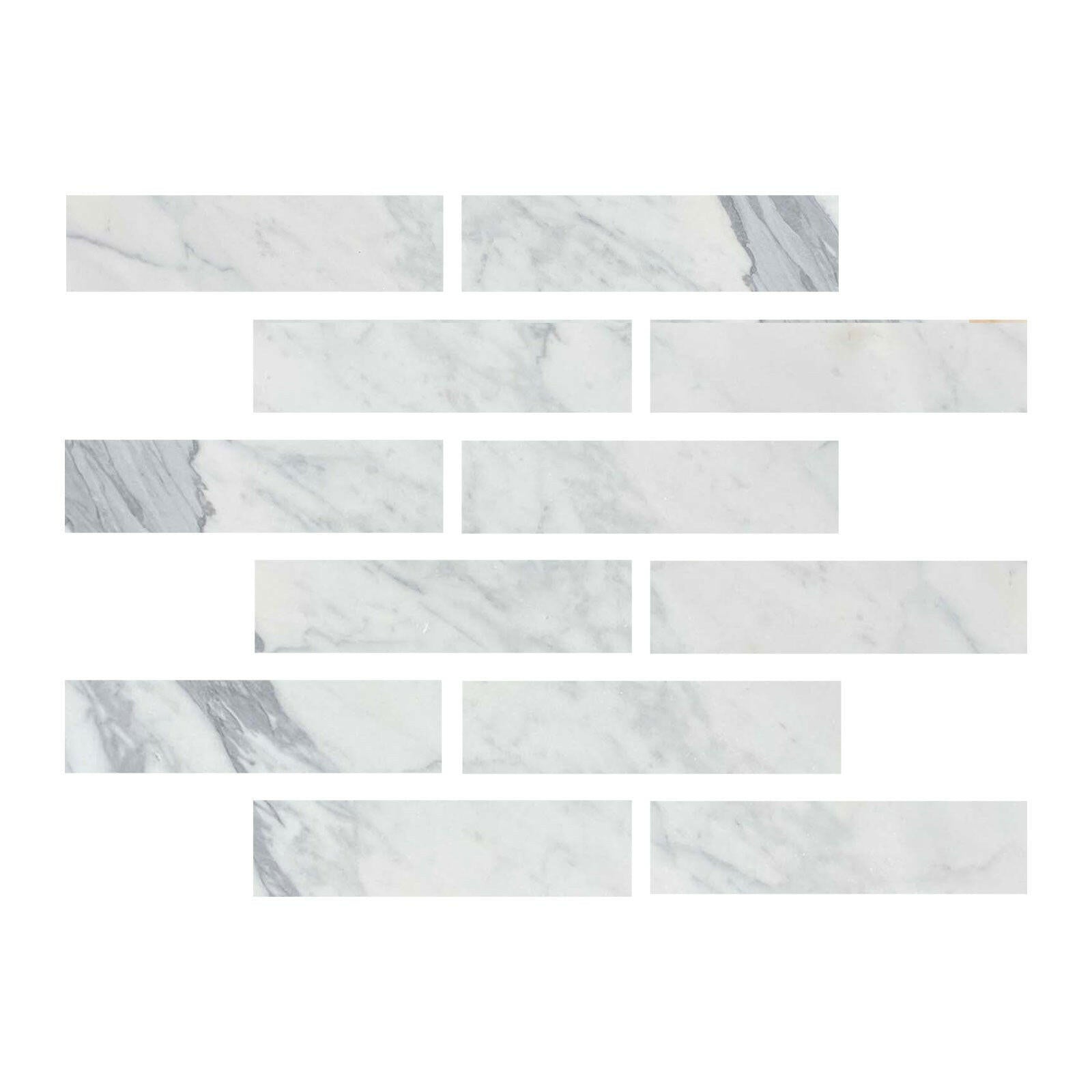 Special Cut | 2x8 Italian Statuary White Marble Polished Tile Special Cut | 2x8 Italian Statuary White Marble Polished Tile - American Tile Depot