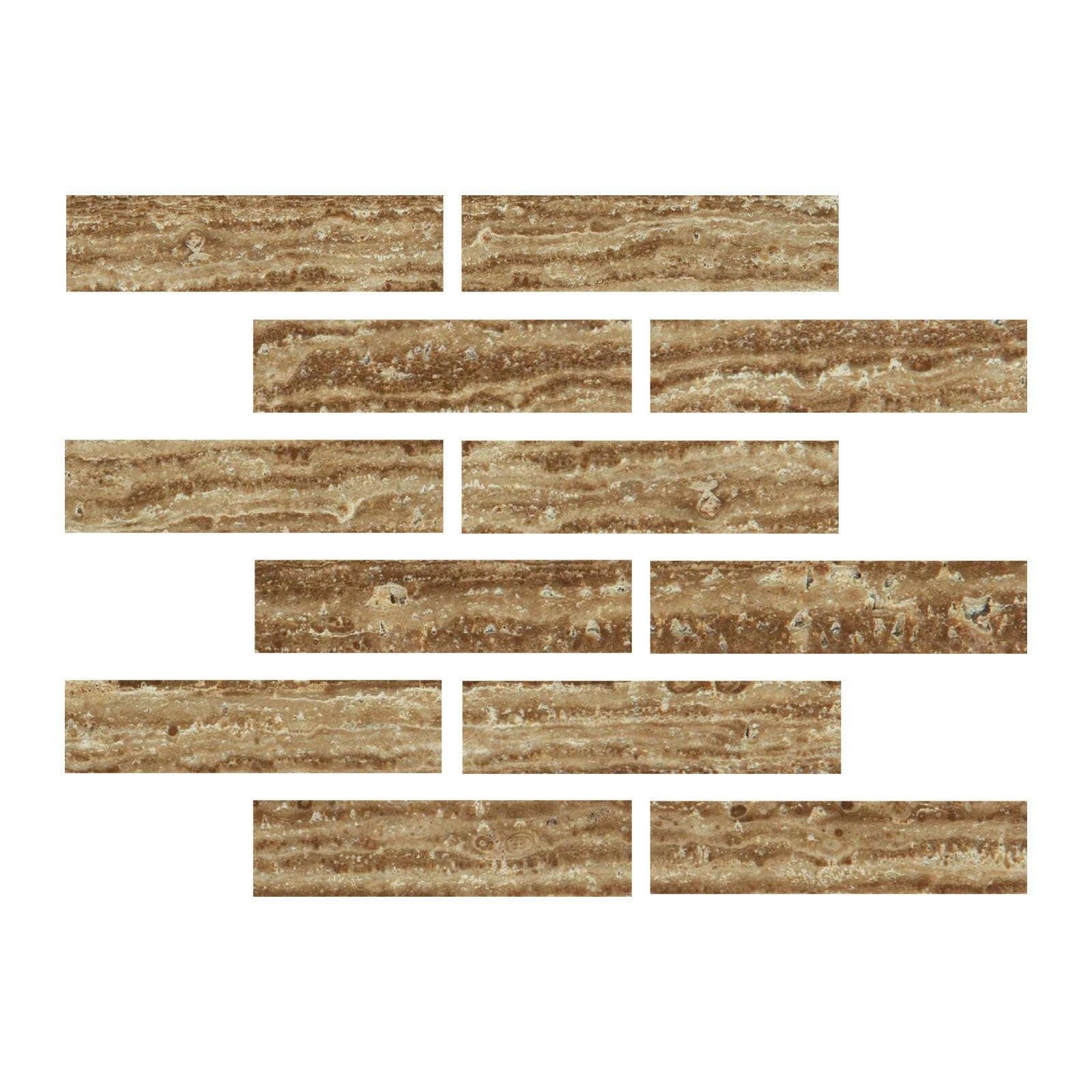 Special Cut | 2x8 Noce Exotic Travertine (Vein-Cut) Filled & Polished Tile Special Cut | 2x8 Noce Exotic Travertine (Vein-Cut) Filled & Polished Tile - American Tile Depot