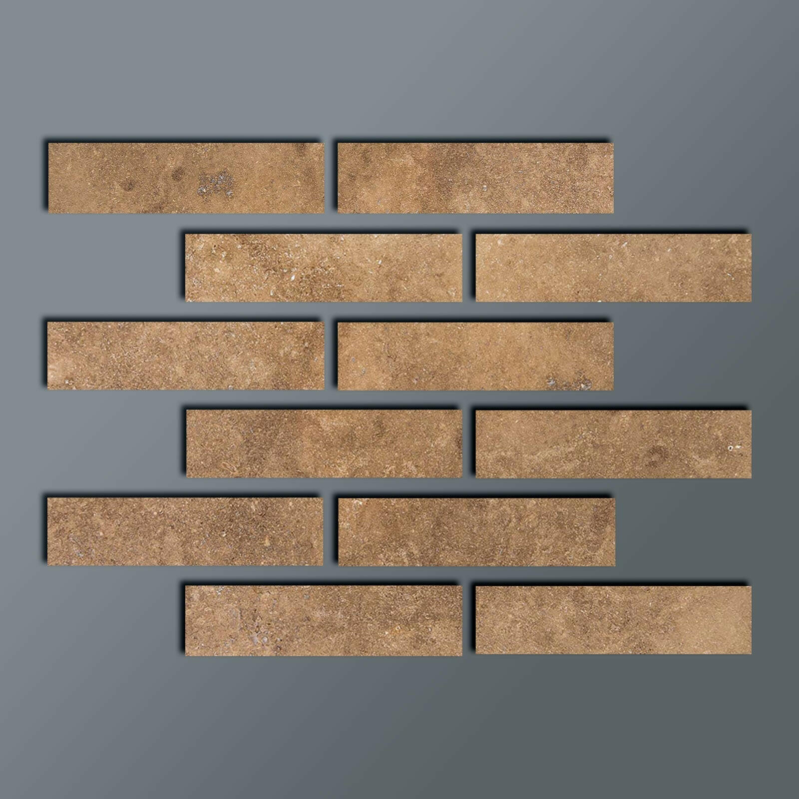 Special Cut | 2x8 Noce Travertine Filled & Honed Tile Special Cut | 2x8 Noce Travertine Filled & Honed Tile - American Tile Depot