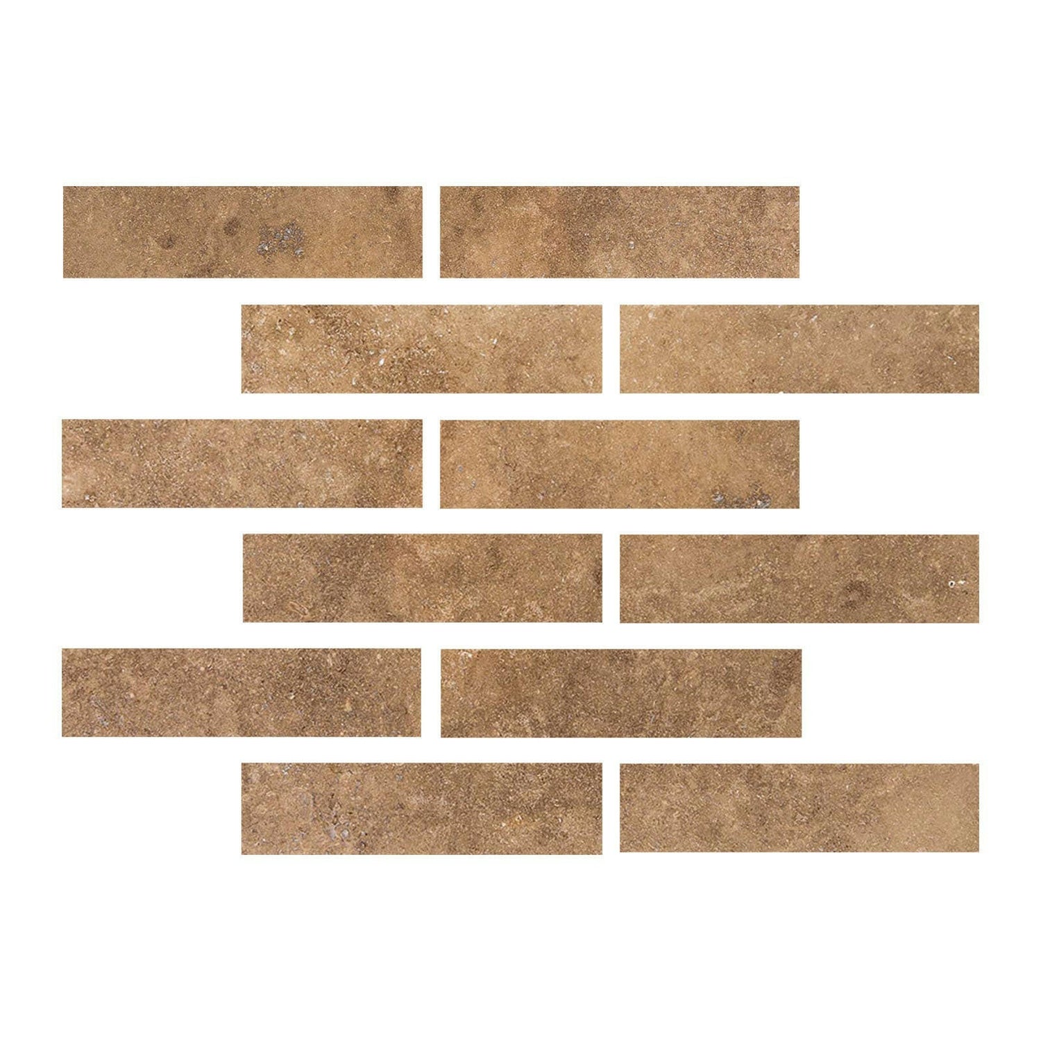 Special Cut | 2x8 Noce Travertine Filled & Honed Tile Special Cut | 2x8 Noce Travertine Filled & Honed Tile - American Tile Depot