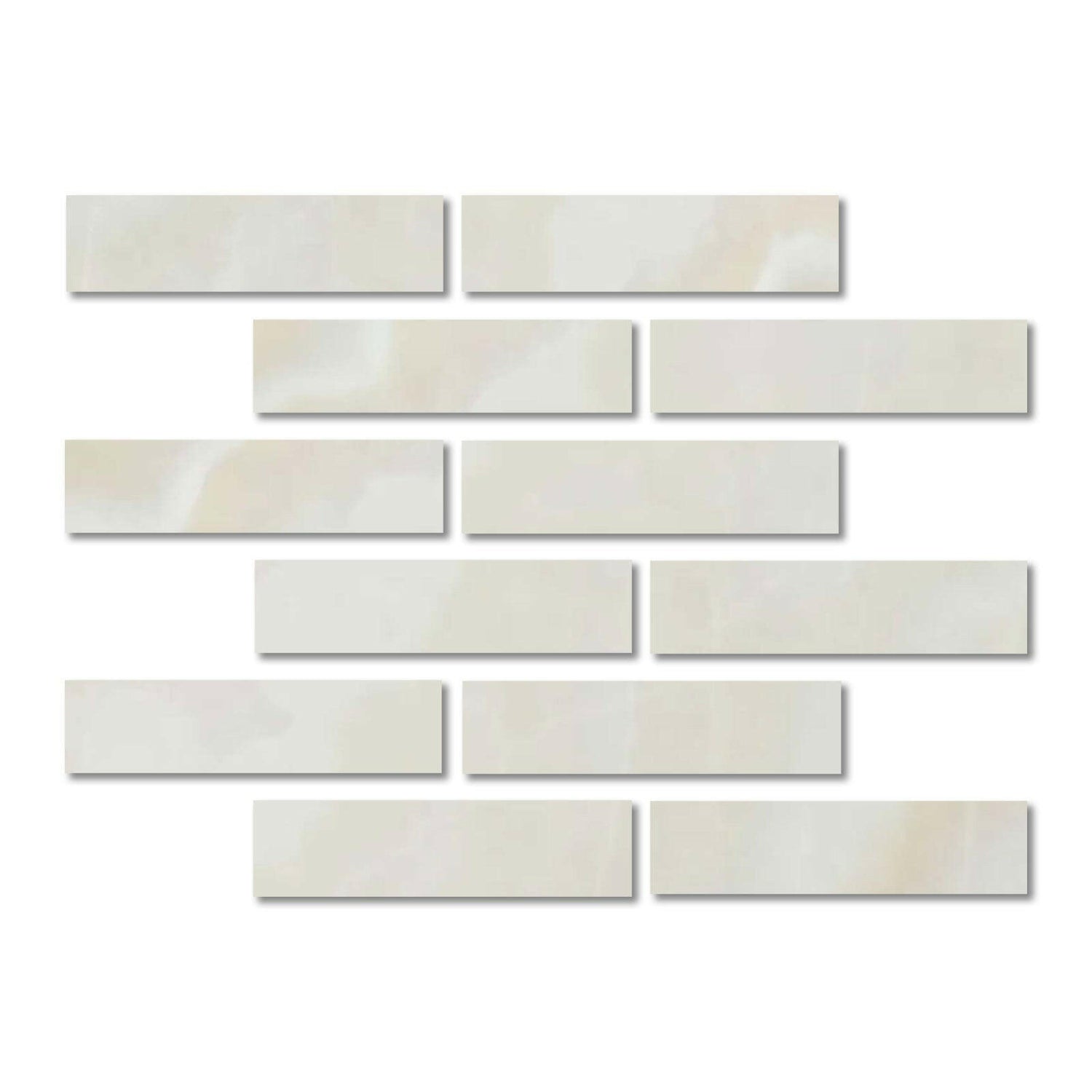 Special Cut | 2x8 Premium White Onyx CROSS-CUT Polished Tile Special Cut | 2x8 Premium White Onyx CROSS-CUT Polished Tile - American Tile Depot