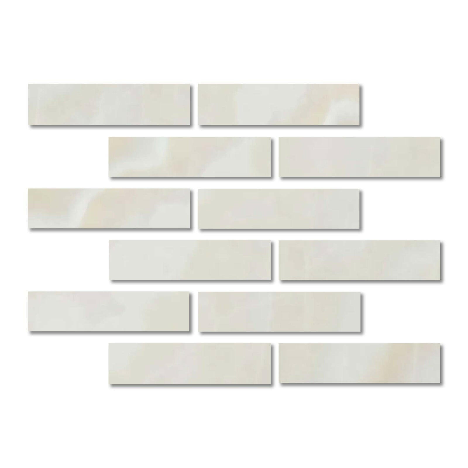 Special Cut | 2x8 Premium White Onyx CROSS-CUT Polished Tile - American Tile Depot