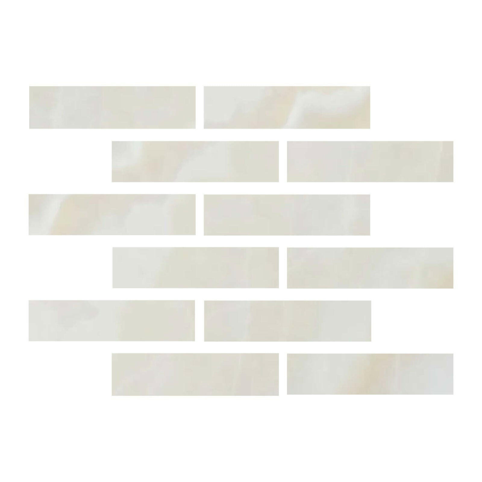 Special Cut | 2x8 Premium White Onyx CROSS-CUT Polished Tile - American Tile Depot