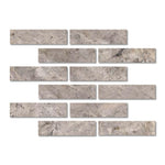 Special Cut | 2x8 Silver Travertine Filled & Honed Tile Special Cut | 2x8 Silver Travertine Filled & Honed Tile - American Tile Depot
