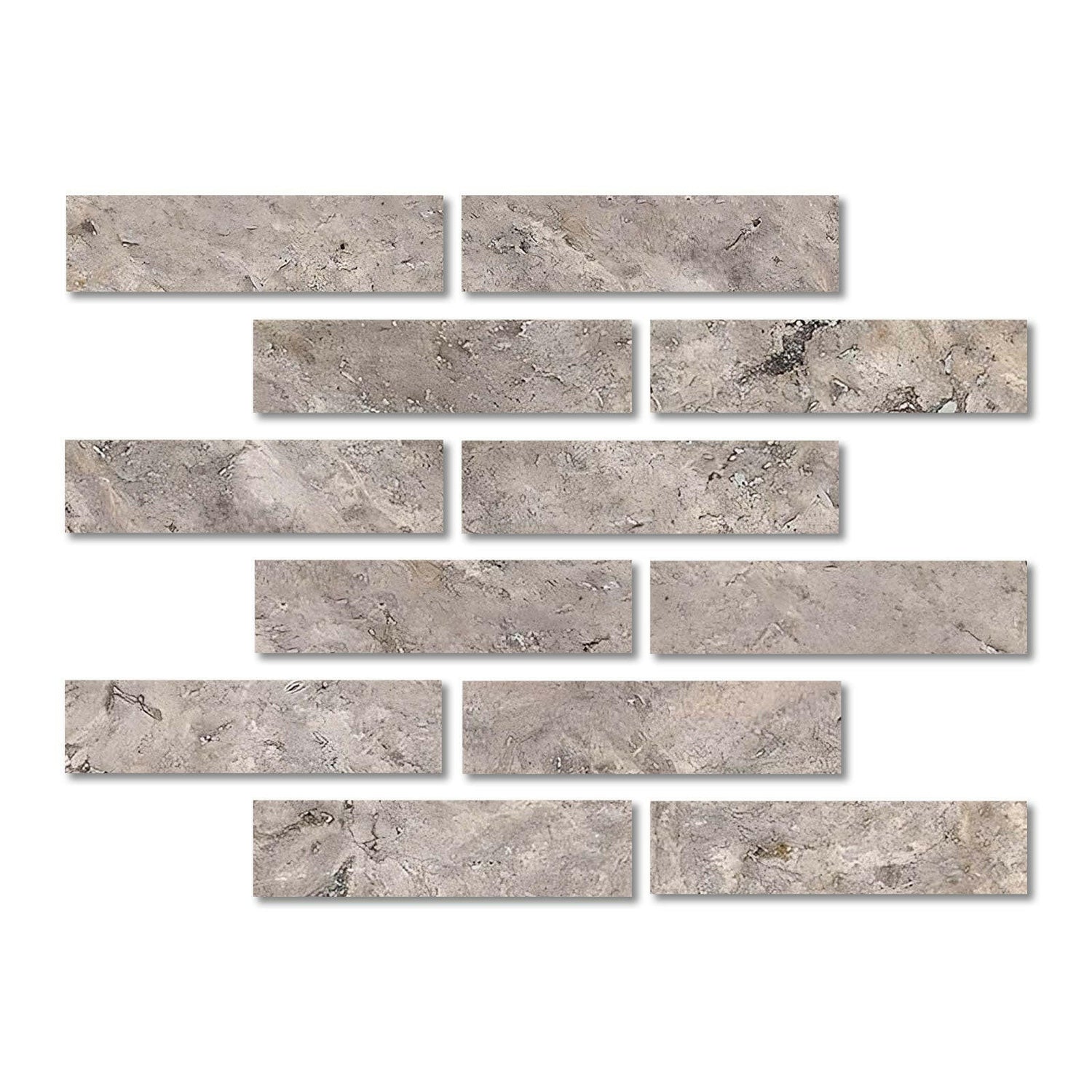 Special Cut | 2x8 Silver Travertine Filled & Honed Tile Special Cut | 2x8 Silver Travertine Filled & Honed Tile - American Tile Depot
