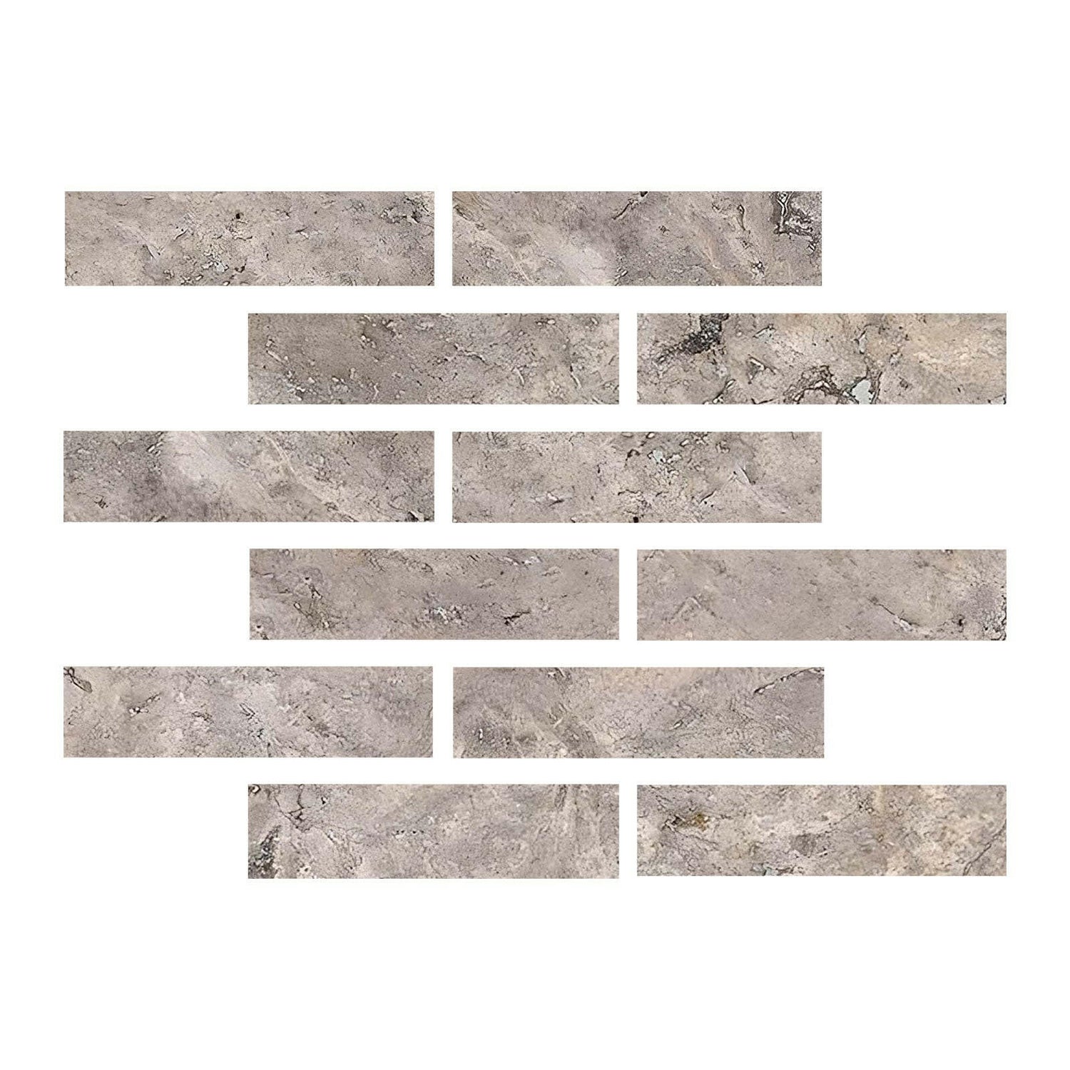Special Cut | 2x8 Silver Travertine Filled & Honed Tile Special Cut | 2x8 Silver Travertine Filled & Honed Tile - American Tile Depot