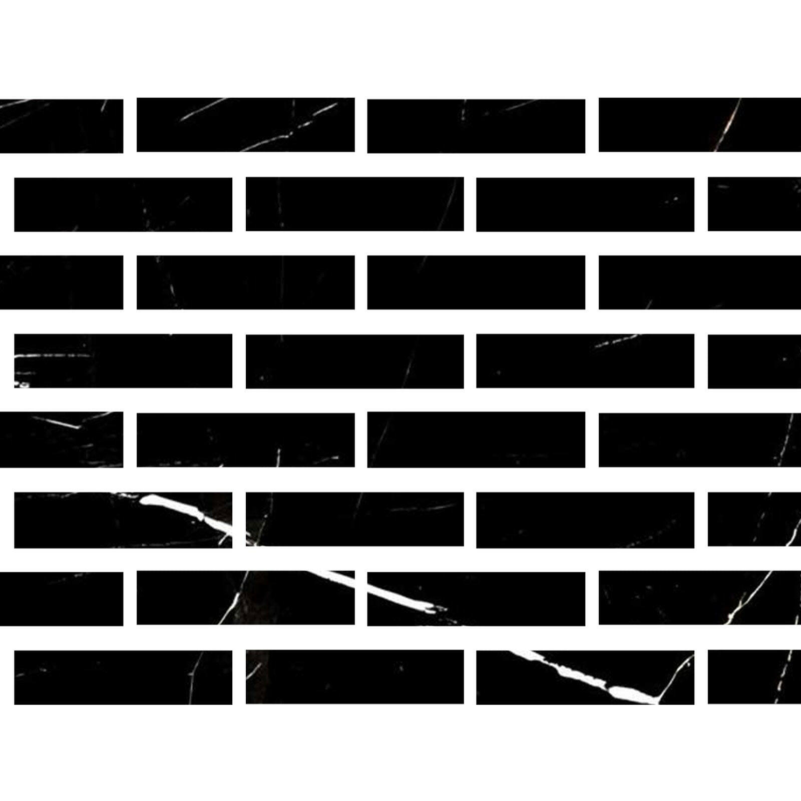 Special Cut | 3x12 Black Marquina Marble Honed Tile Special Cut | 3x12 Black Marquina Marble Honed Tile - American Tile Depot