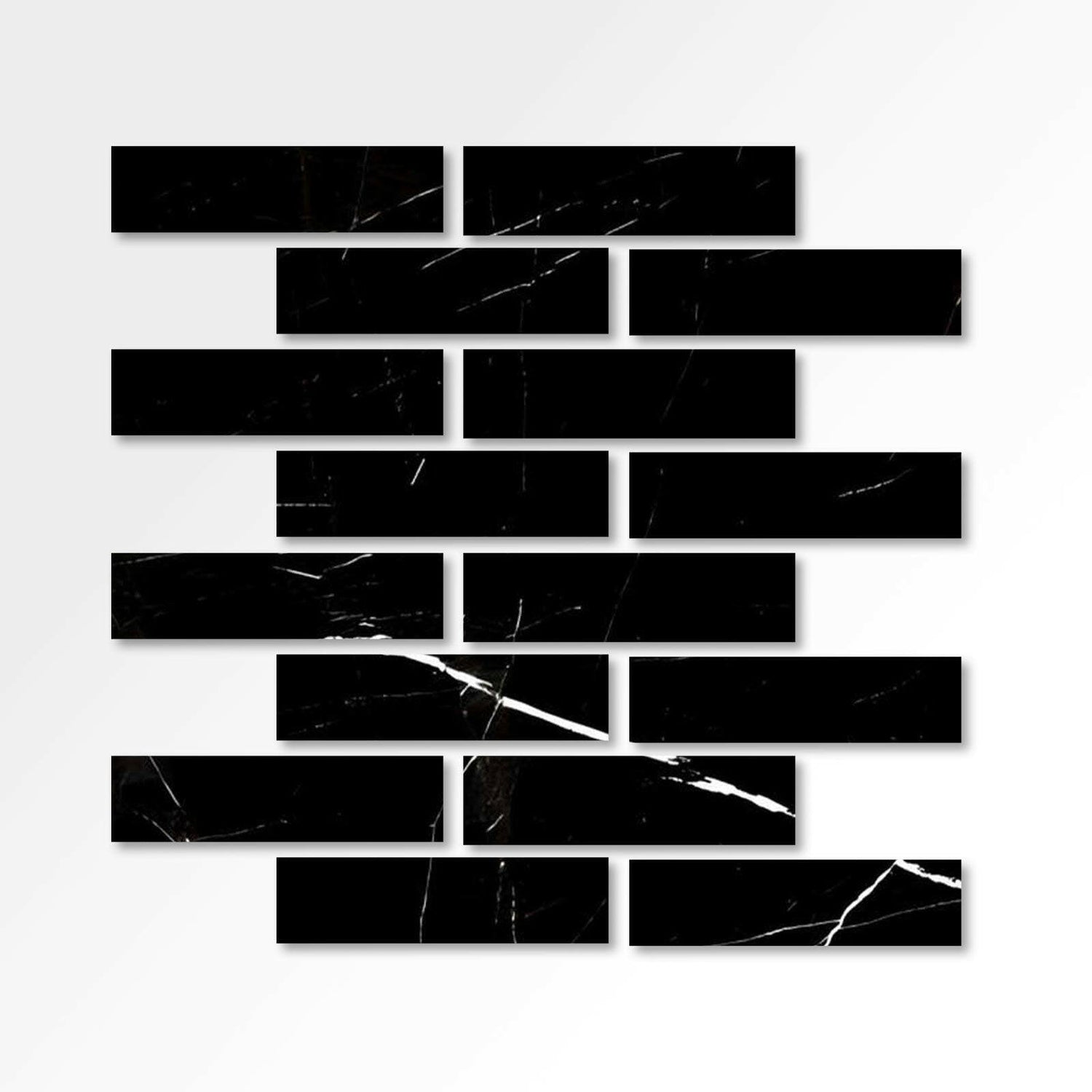 Special Cut | 3x12 Black Marquina Marble Polished Tile Special Cut | 3x12 Black Marquina Marble Polished Tile - American Tile Depot
