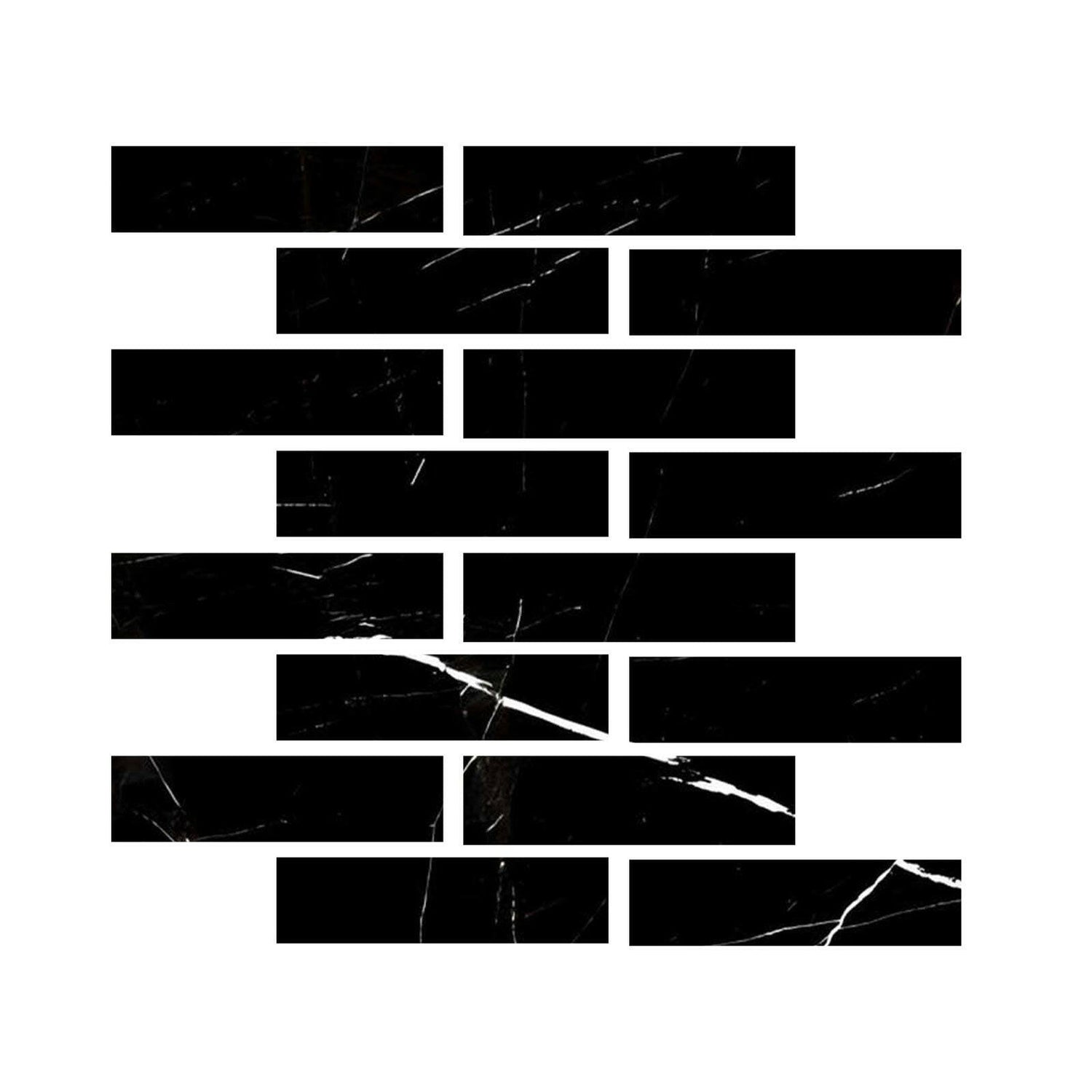 Special Cut | 3x12 Black Marquina Marble Polished Tile Special Cut | 3x12 Black Marquina Marble Polished Tile - American Tile Depot