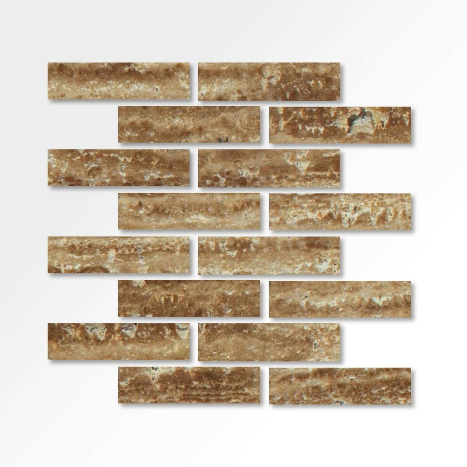Special Cut | 3x12 Noce Exotic Travertine (Vein-Cut) Filled & Honed Tile Special Cut | 3x12 Noce Exotic Travertine (Vein-Cut) Filled & Honed Tile - American Tile Depot