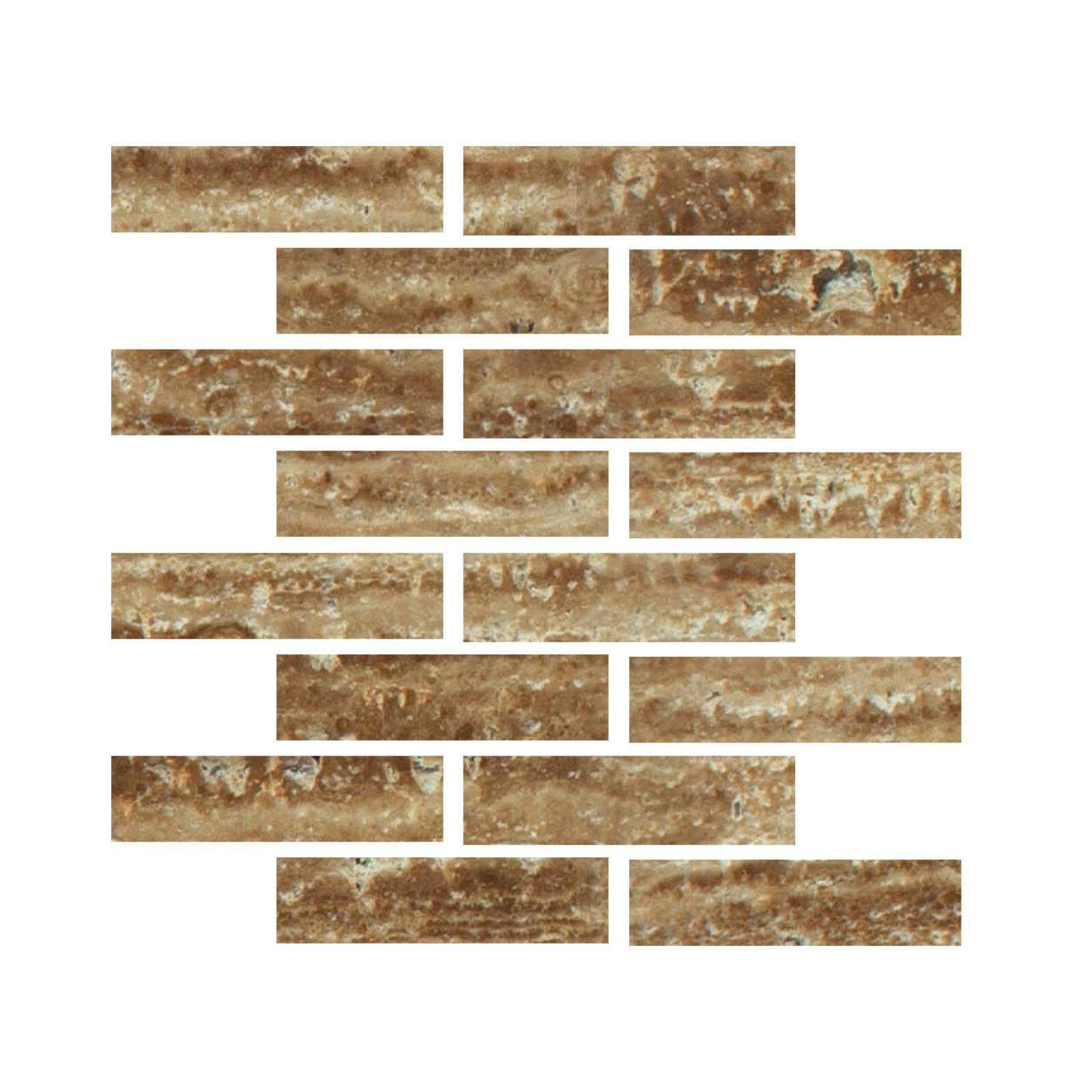 Special Cut | 3x12 Noce Exotic Travertine (Vein-Cut) Filled & Polished Tile Special Cut | 3x12 Noce Exotic Travertine (Vein-Cut) Filled & Polished Tile - American Tile Depot