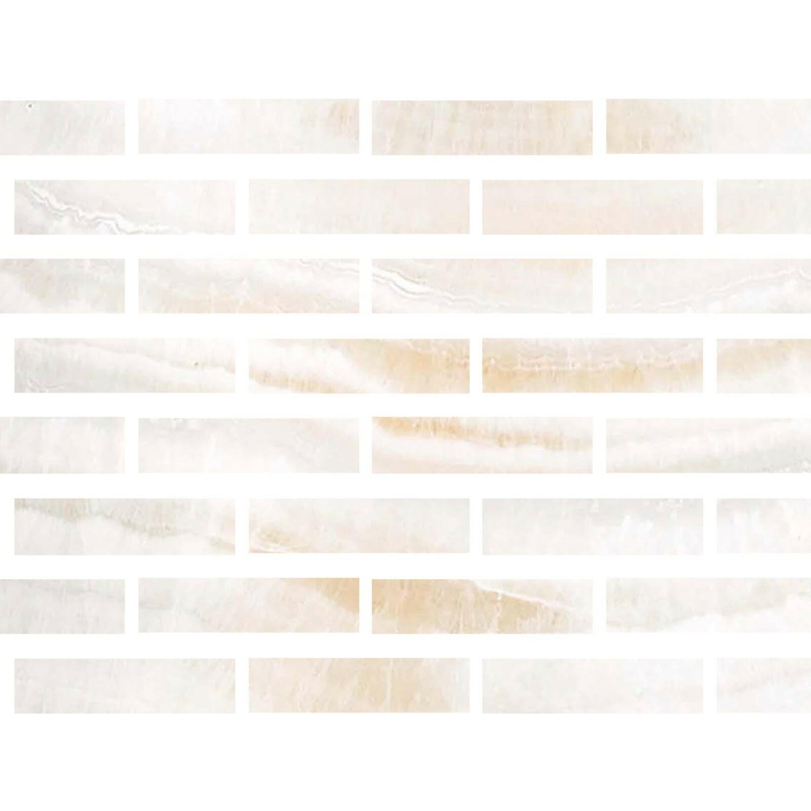 Special Cut | 3x12 Premium White Onyx VEIN-CUT Polished Tile - American Tile Depot