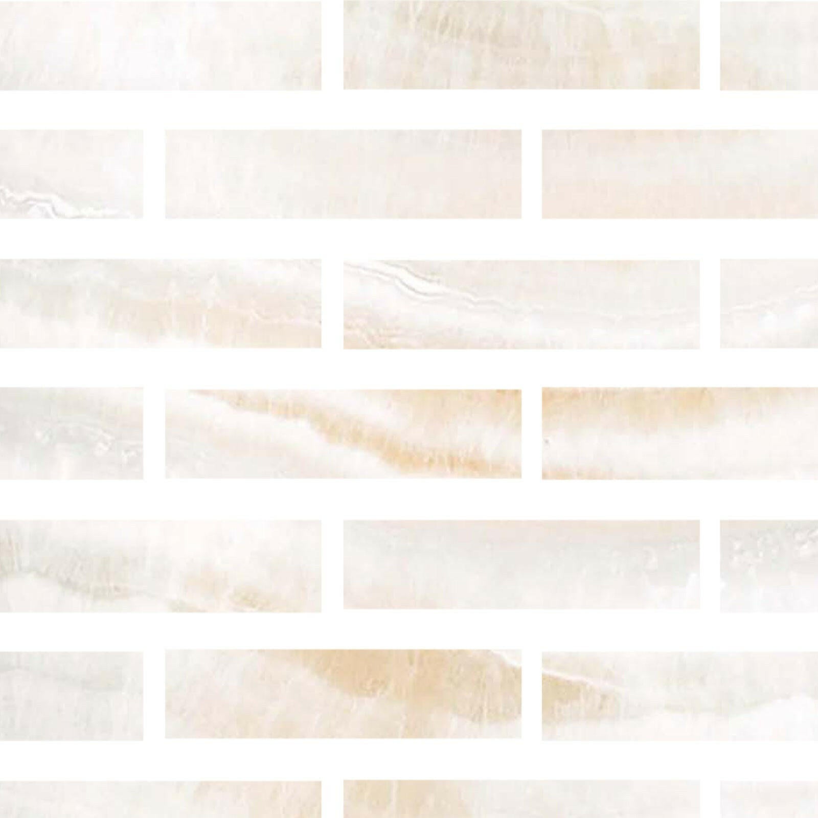 Special Cut | 3x12 Premium White Onyx VEIN-CUT Polished Tile - American Tile Depot