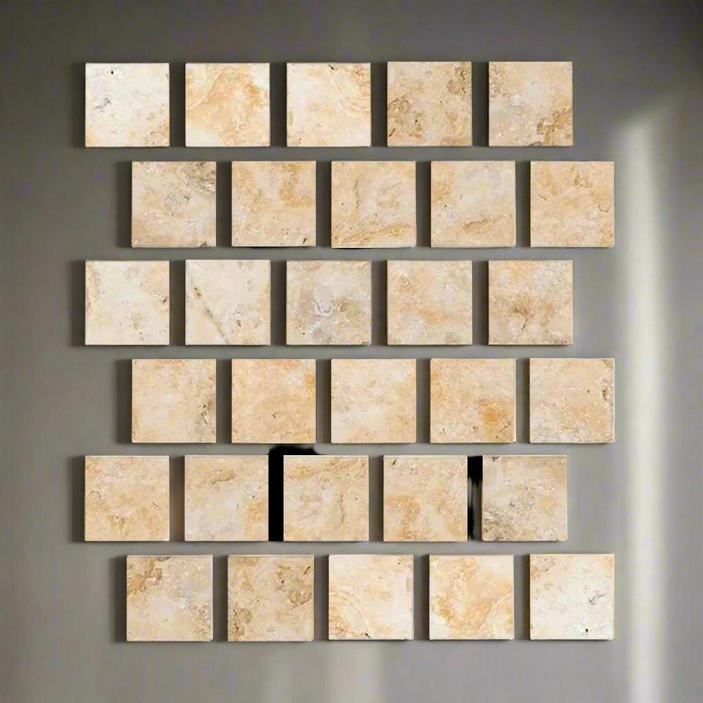 Special Cut | 3x3 Antico Onyx Travertine Filled & Polished Tile Special Cut | 3x3 Antico Onyx Travertine Filled & Polished Tile - American Tile Depot