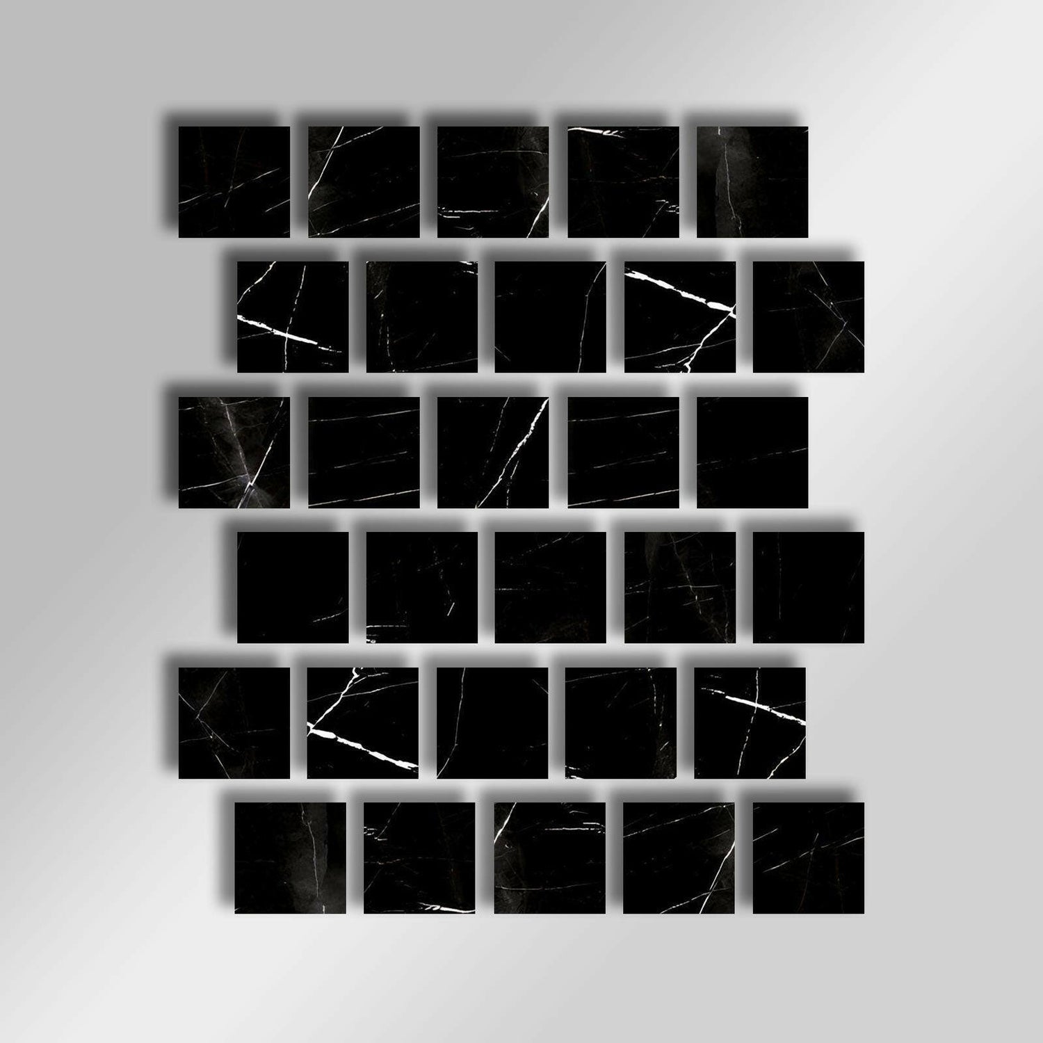 Special Cut | 3x3 Black Marquina Marble Honed Tile Special Cut | 3x3 Black Marquina Marble Honed Tile - American Tile Depot