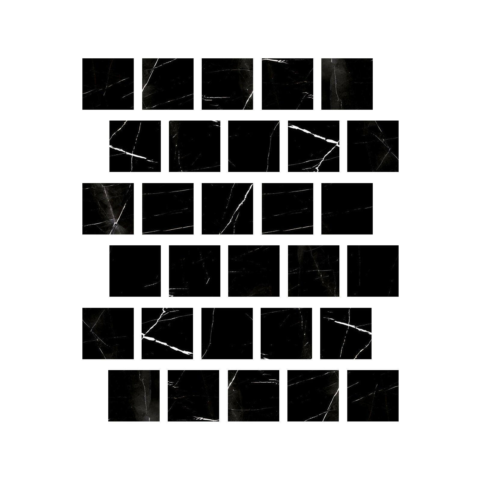 Special Cut | 3x3 Black Marquina Marble Honed Tile Special Cut | 3x3 Black Marquina Marble Honed Tile - American Tile Depot