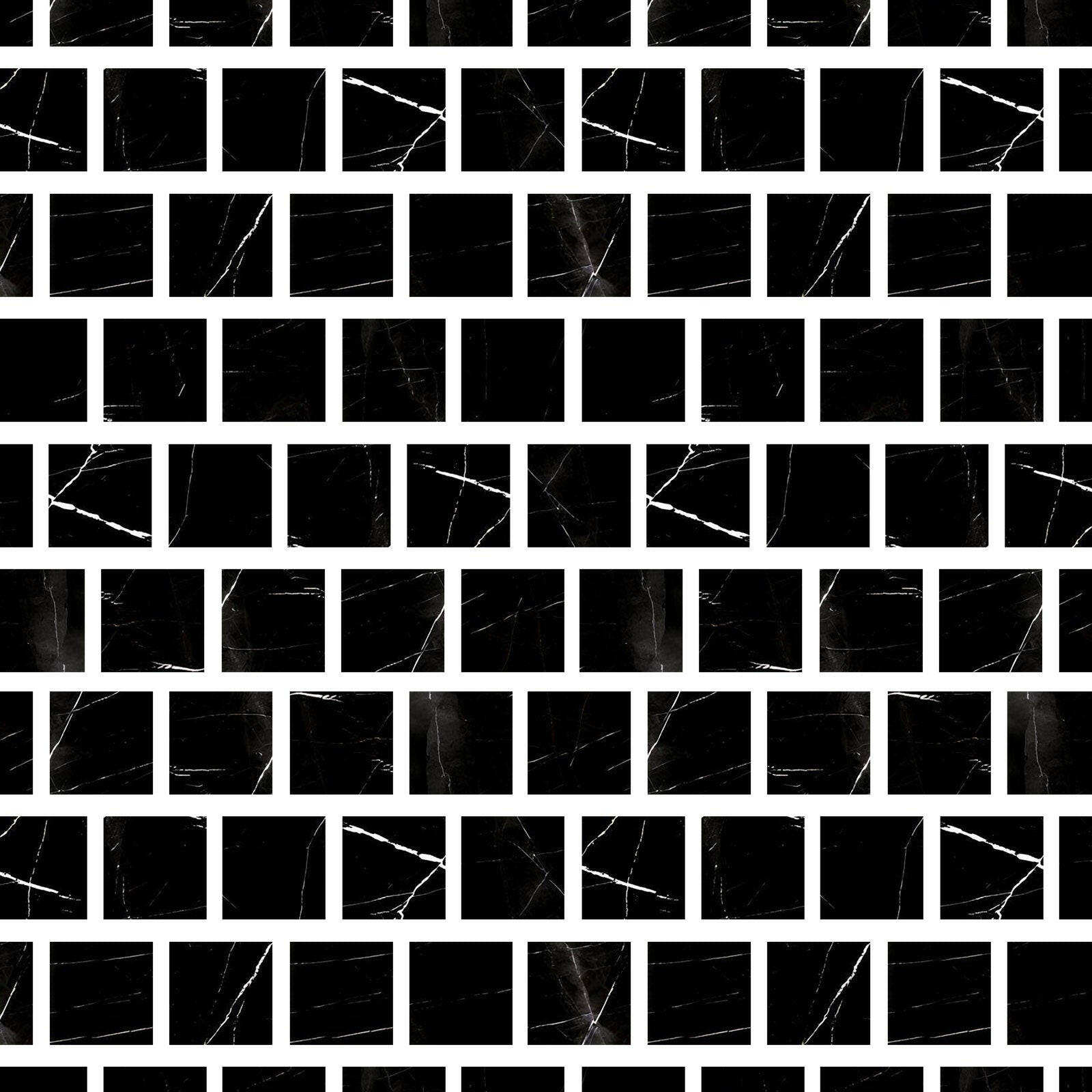 Special Cut | 3x3 Black Marquina Marble Honed Tile Special Cut | 3x3 Black Marquina Marble Honed Tile - American Tile Depot